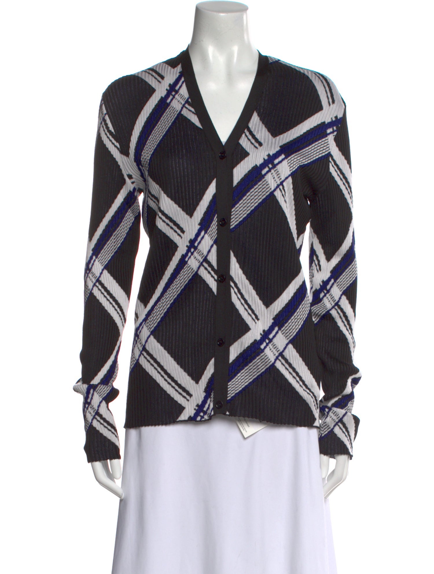 Burberry Silk Plaid Print Sweater w/ Tags