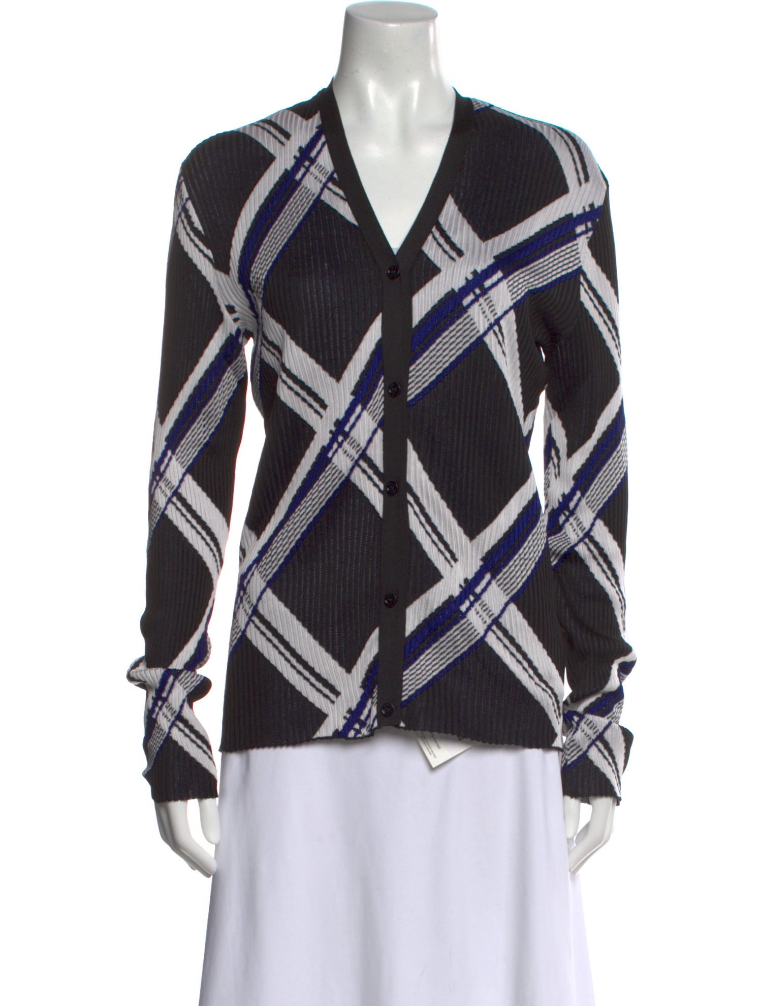 Burberry Silk Plaid Print Sweater w/ Tags