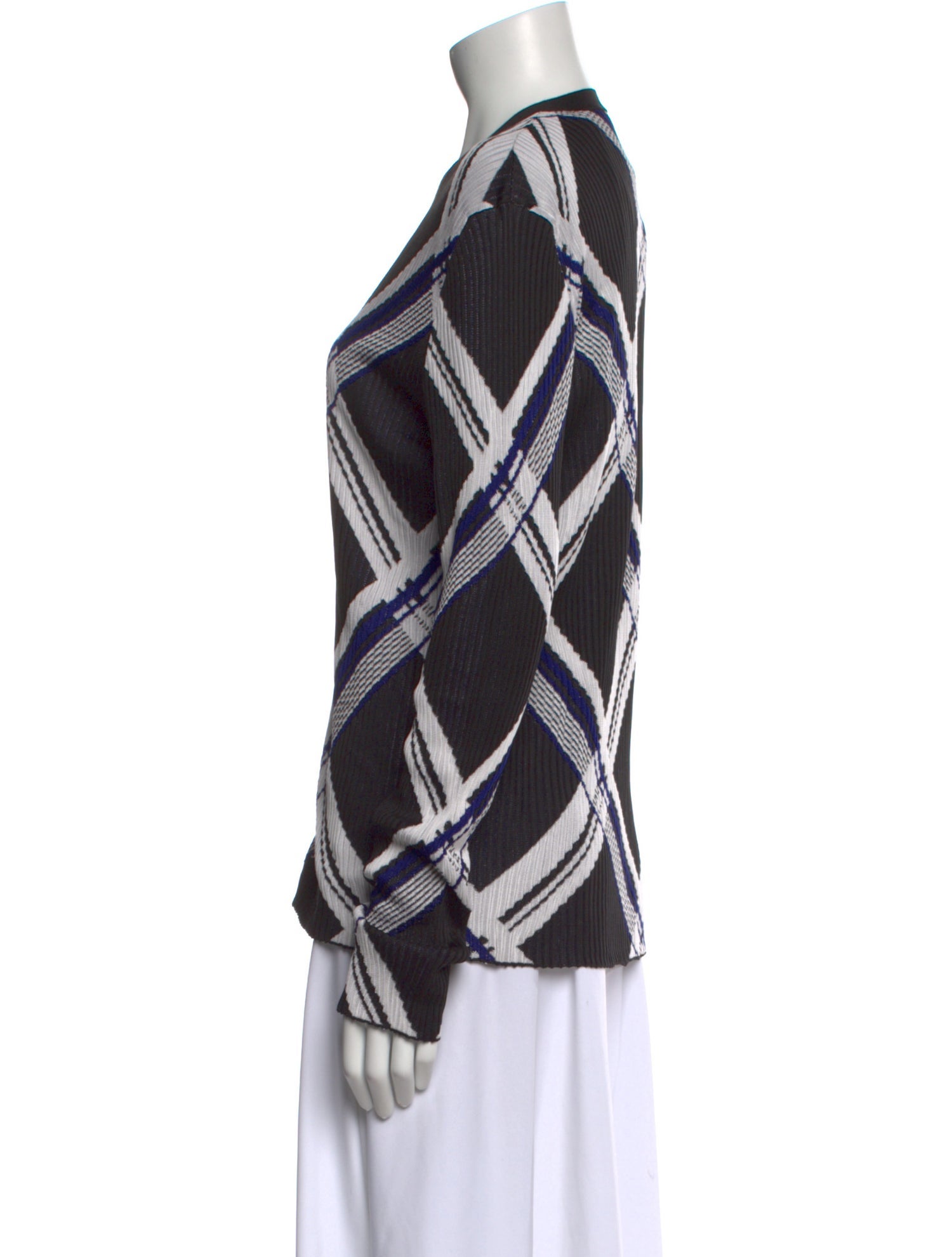 Burberry Silk Plaid Print Sweater w/ Tags