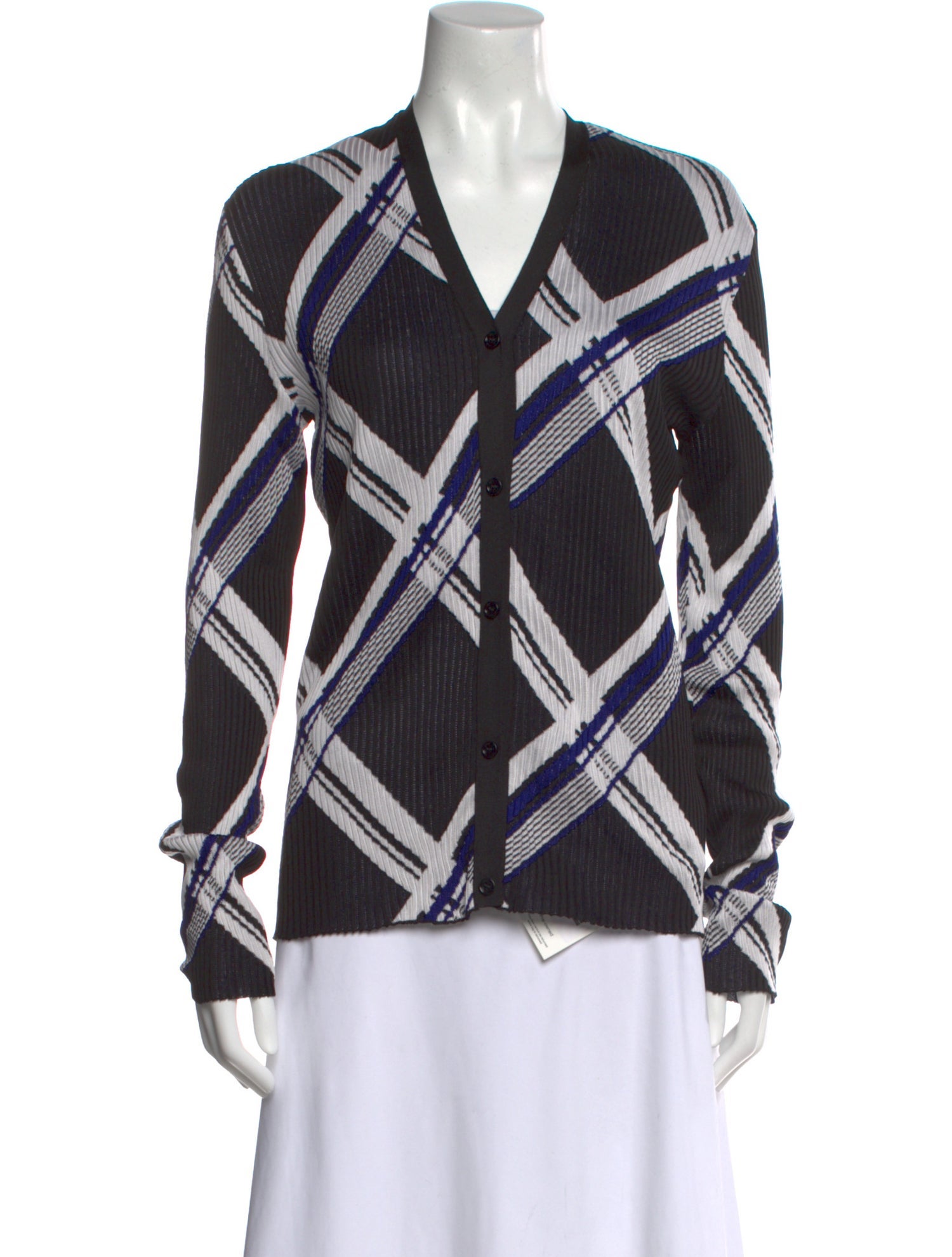 Burberry Silk Plaid Print Sweater w/ Tags