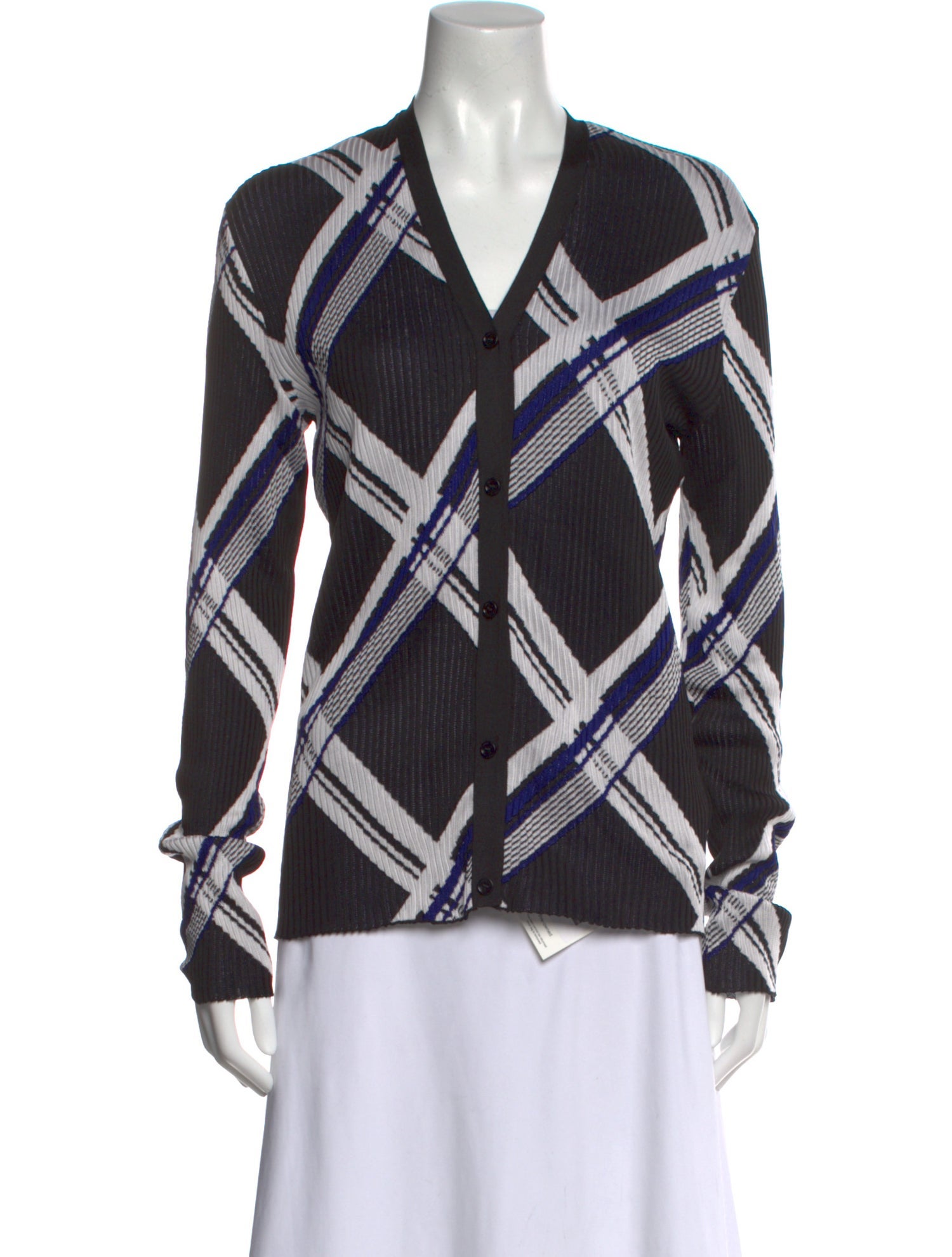 Burberry Silk Plaid Print Sweater w/ Tags