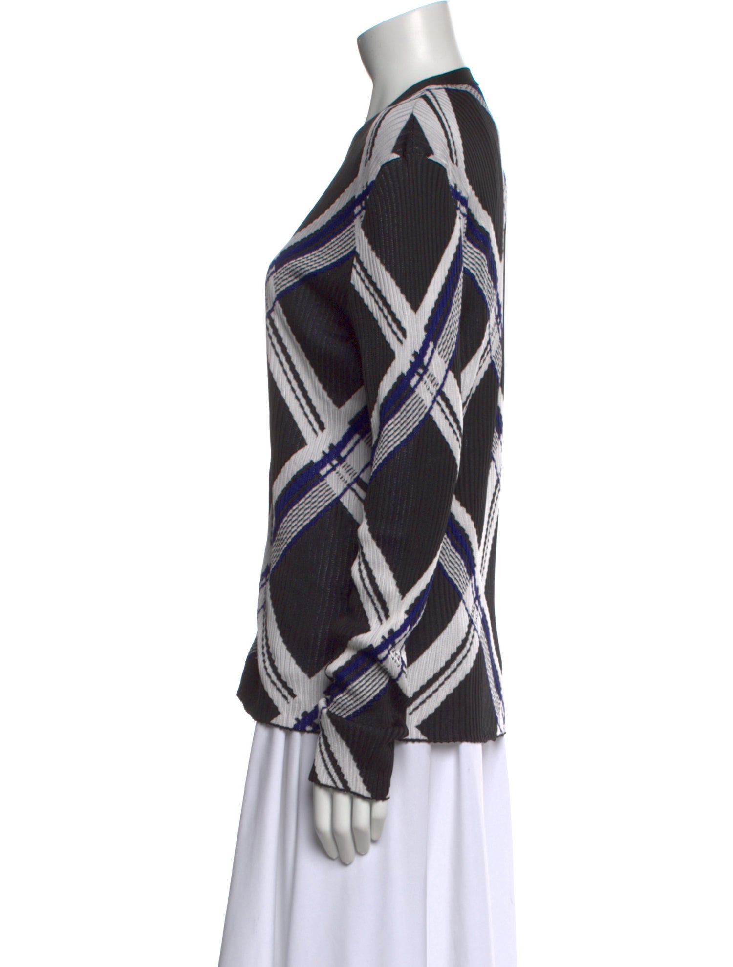 Burberry Silk Plaid Print Sweater w/ Tags