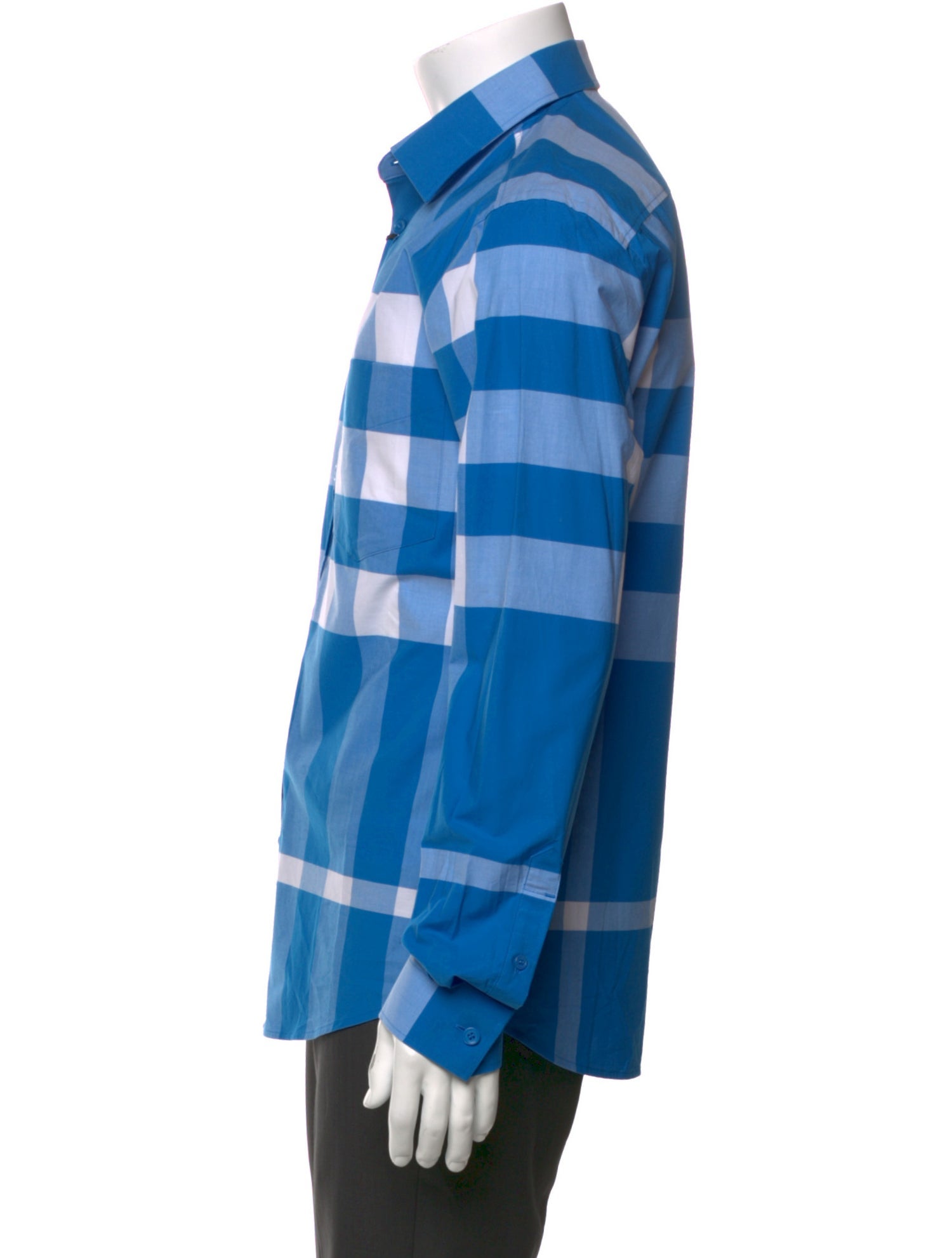 Burberry Plaid Print Long Sleeve Shirt