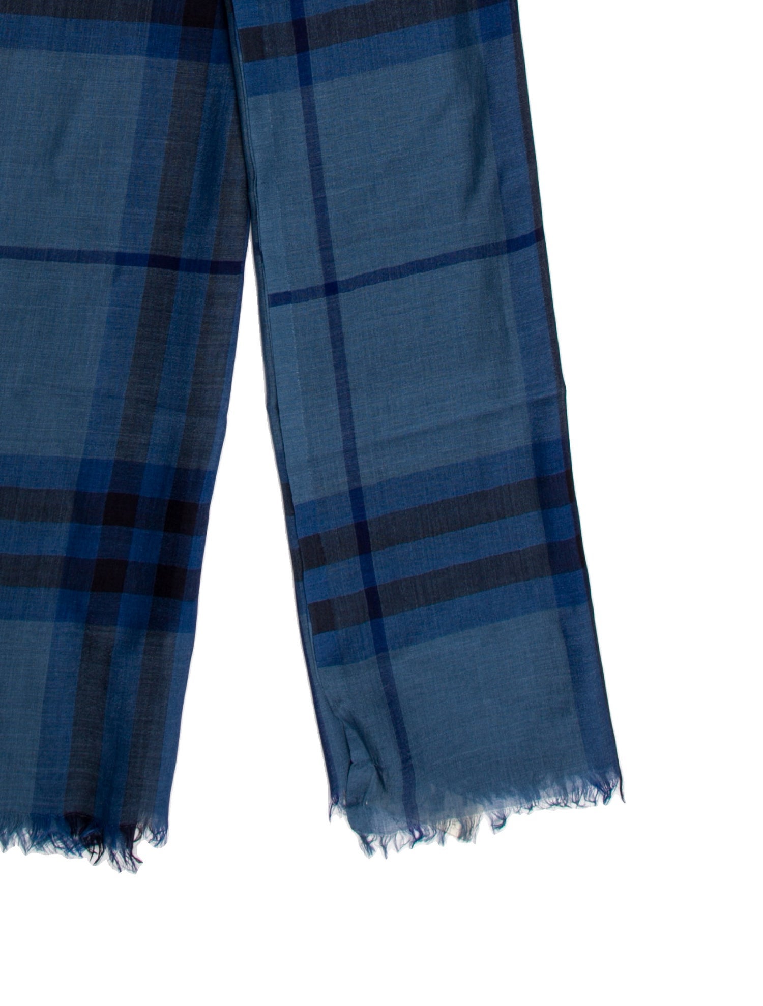 Burberry Virgin Wool Plaid Print Scarf