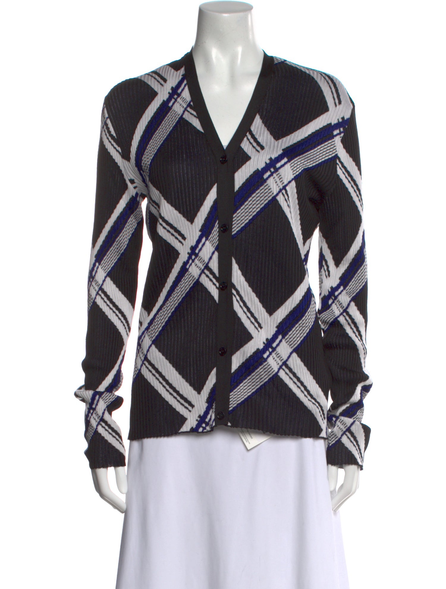 Burberry Silk Plaid Print Sweater w/ Tags
