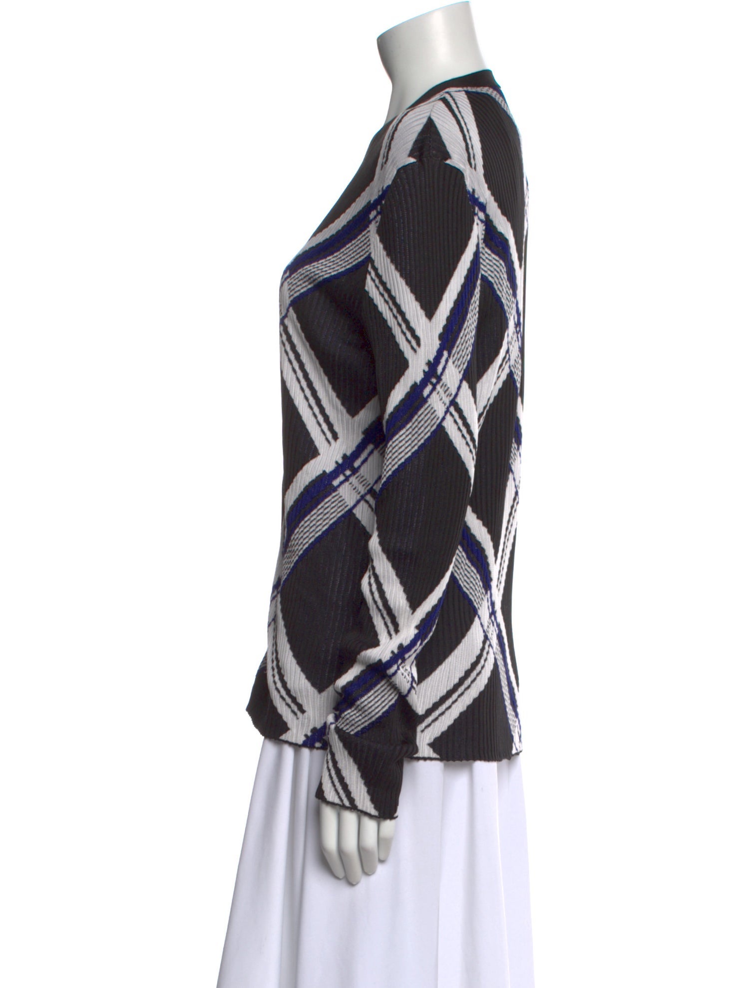 Burberry Silk Plaid Print Sweater w/ Tags