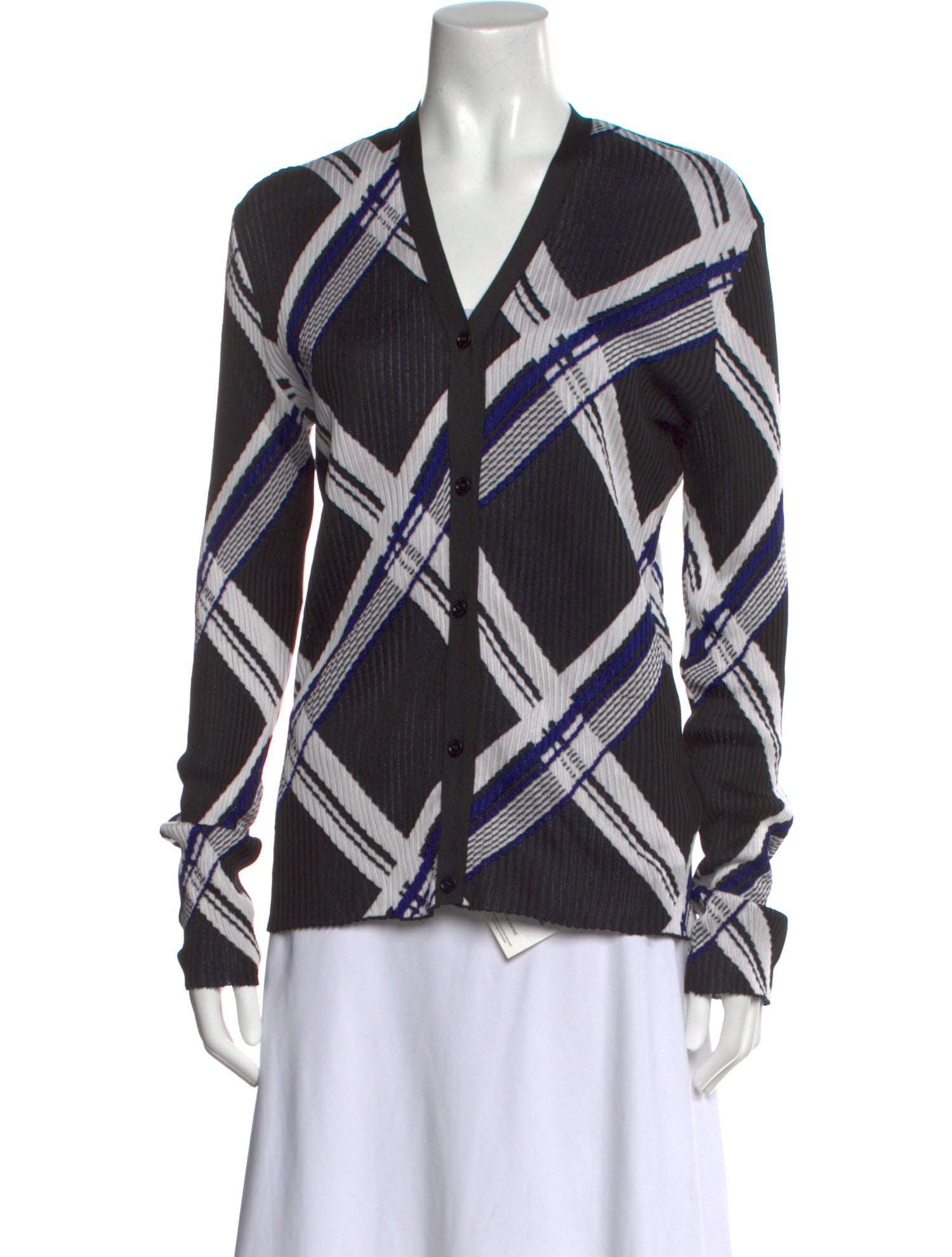 Burberry Silk Plaid Print Sweater w/ Tags