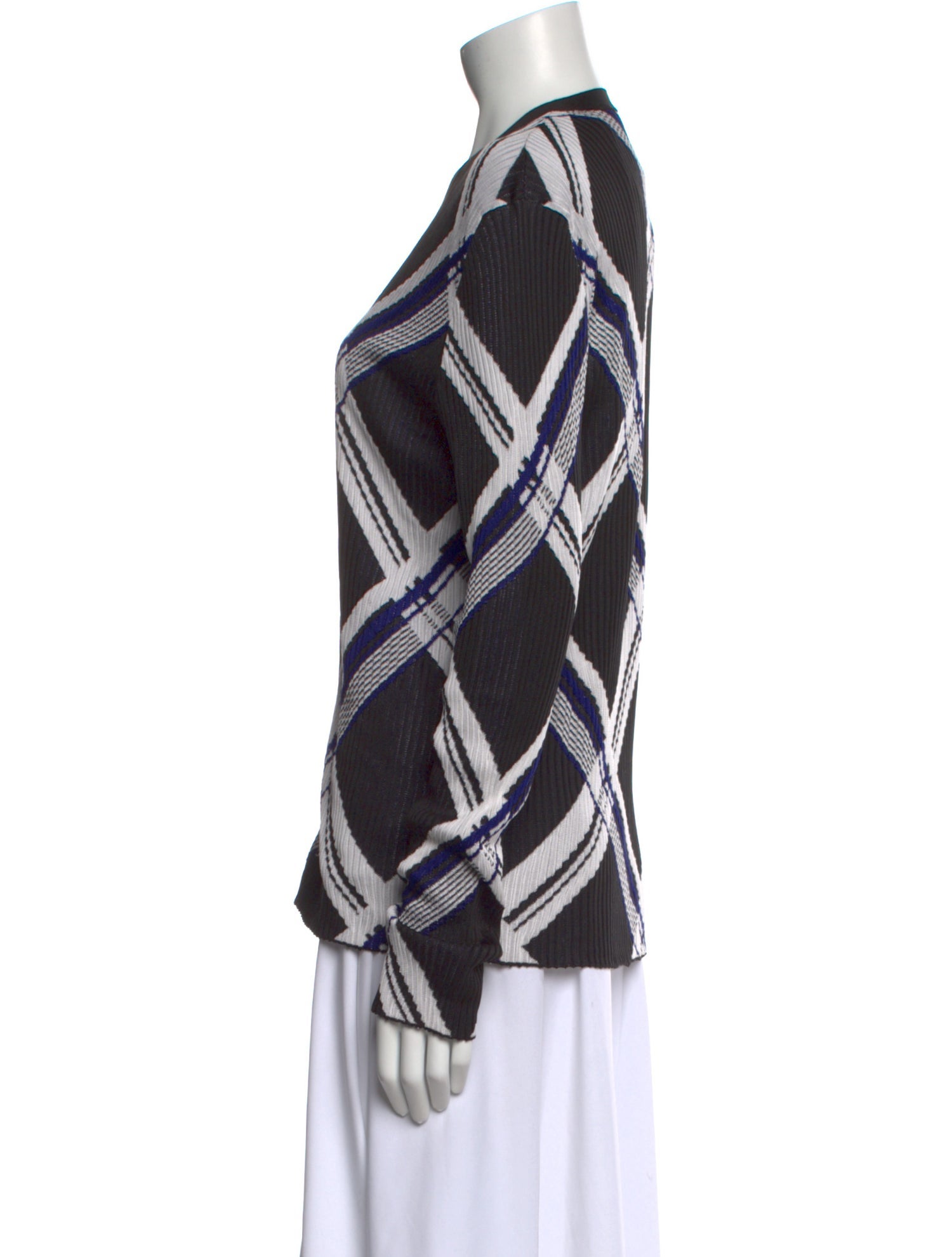 Burberry Silk Plaid Print Sweater w/ Tags