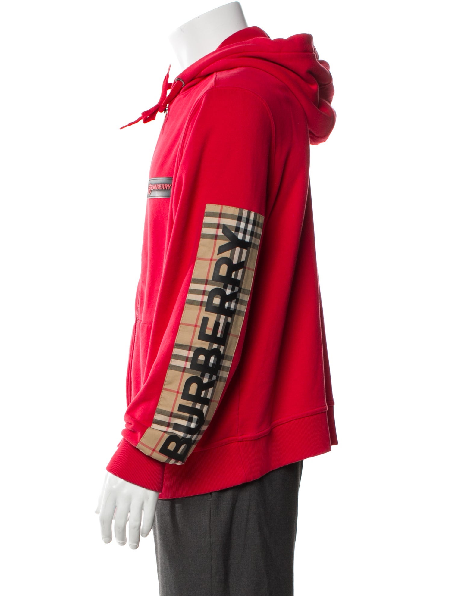 Burberry Nova Check Pattern Crew Neck Hoodie