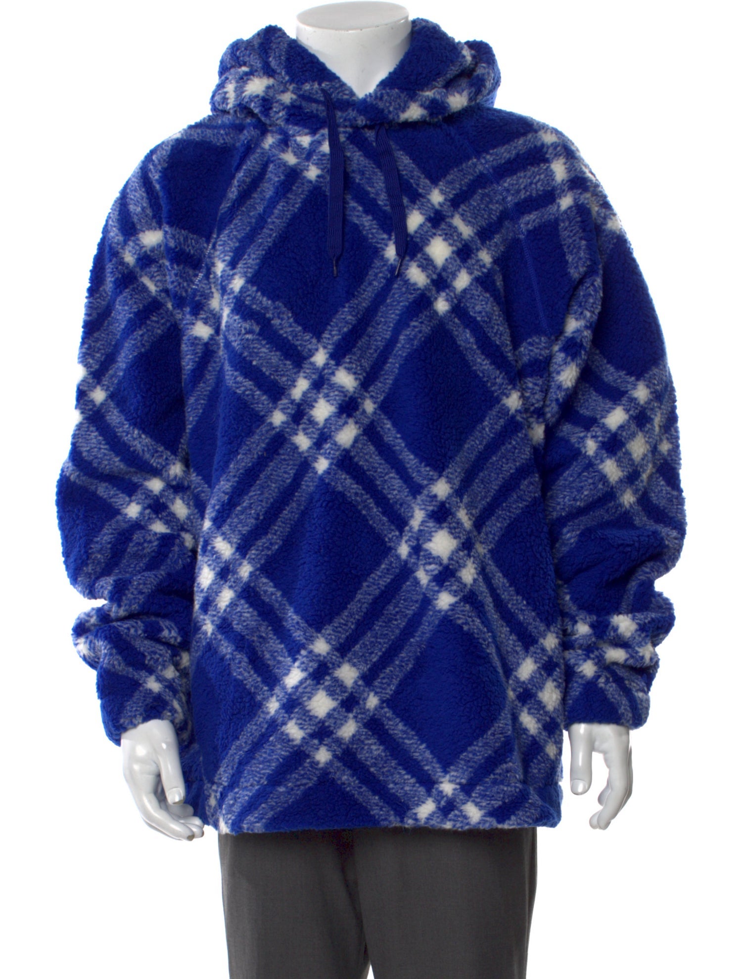 Burberry Plaid Print V-Neck Hoodie w/ Tags