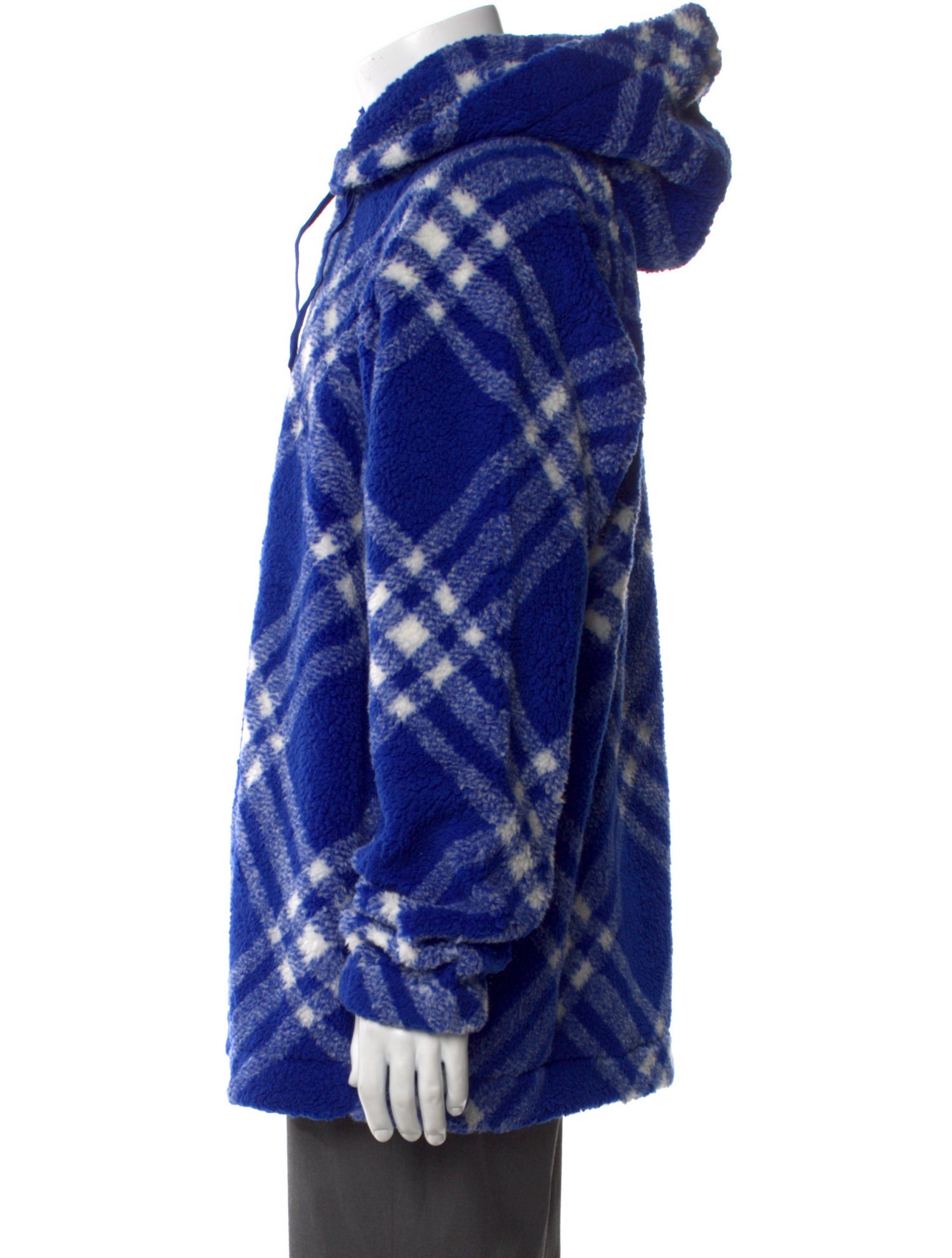 Burberry Plaid Print V-Neck Hoodie w/ Tags