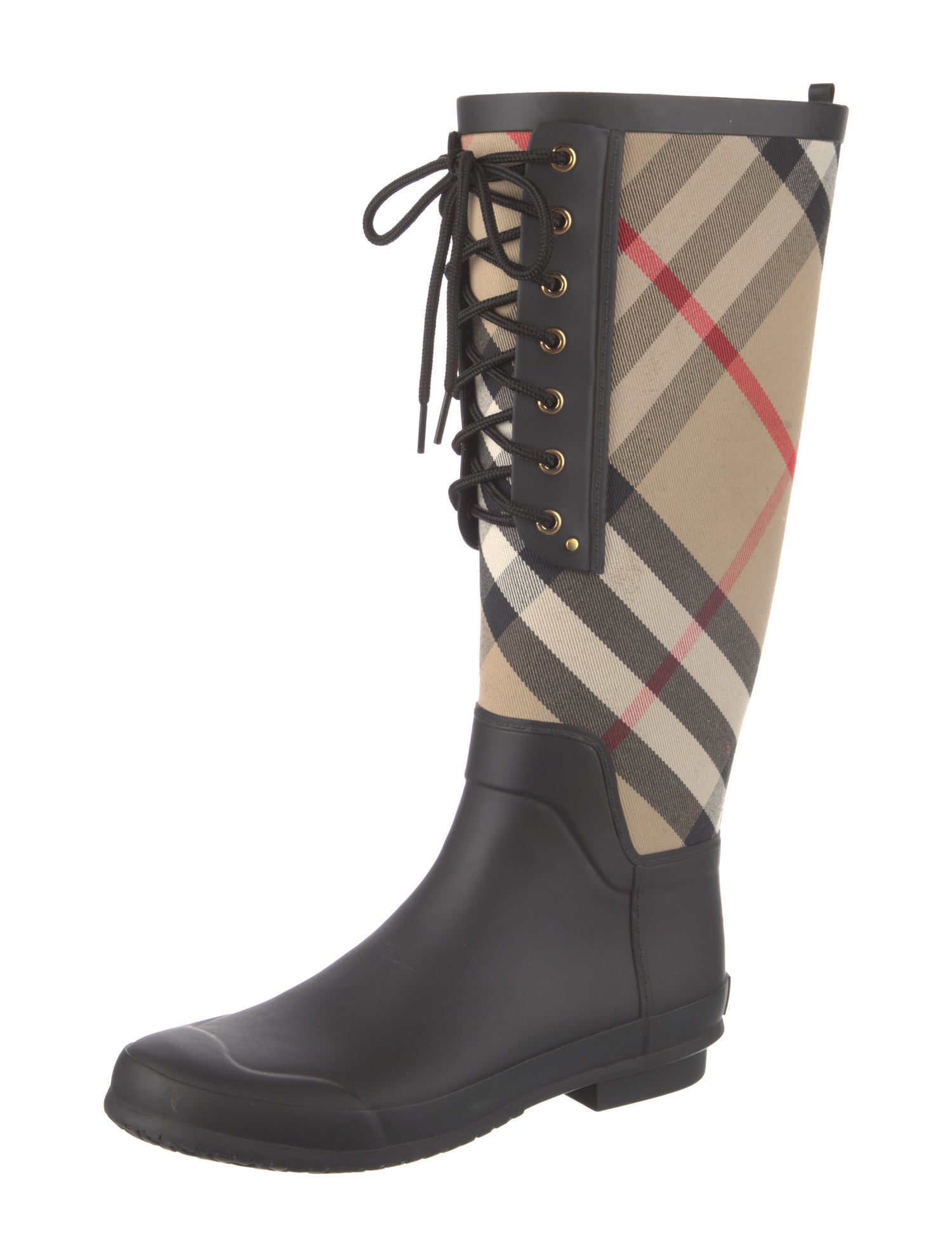 Burberry House Check Pattern Rubber Rain Boots