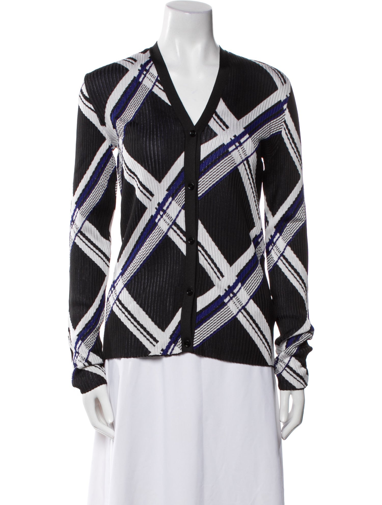 Burberry Silk Plaid Print Sweater w/ Tags