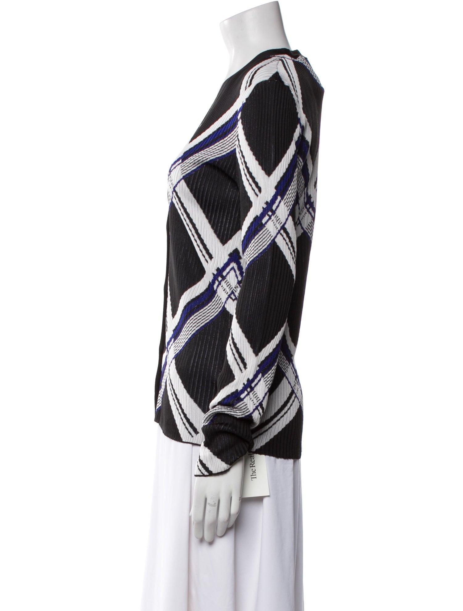 Burberry Silk Plaid Print Sweater w/ Tags