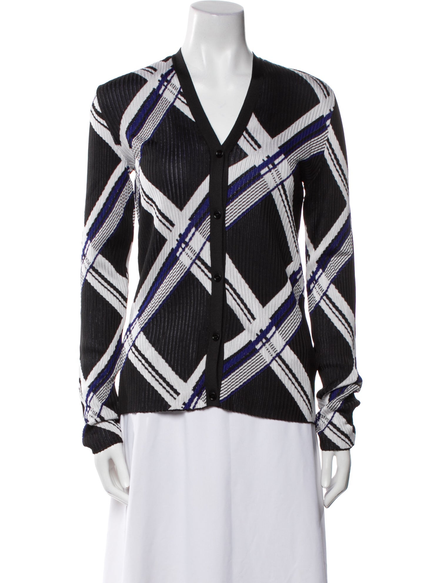 Burberry Silk Plaid Print Sweater w/ Tags