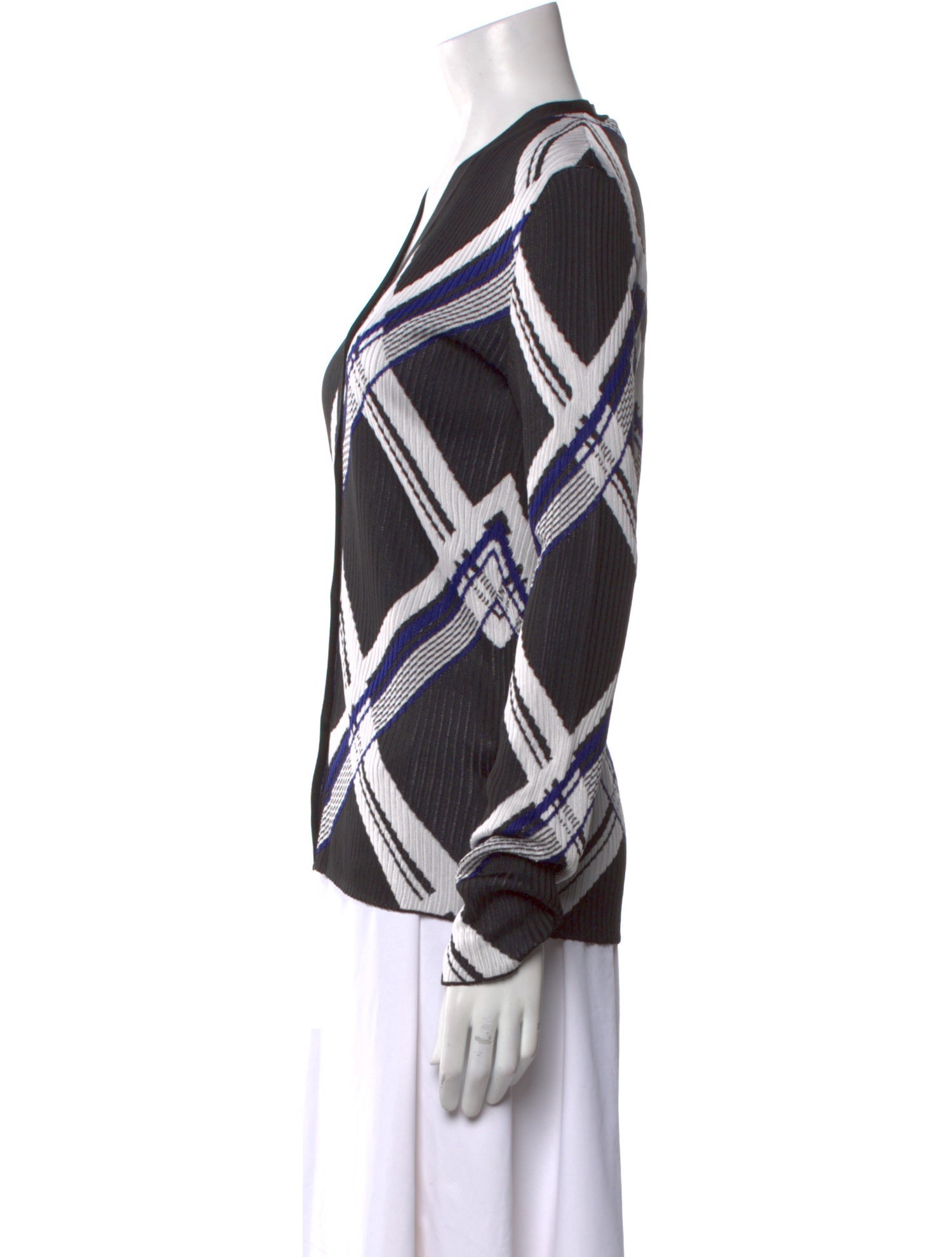 Burberry Silk Plaid Print Sweater w/ Tags