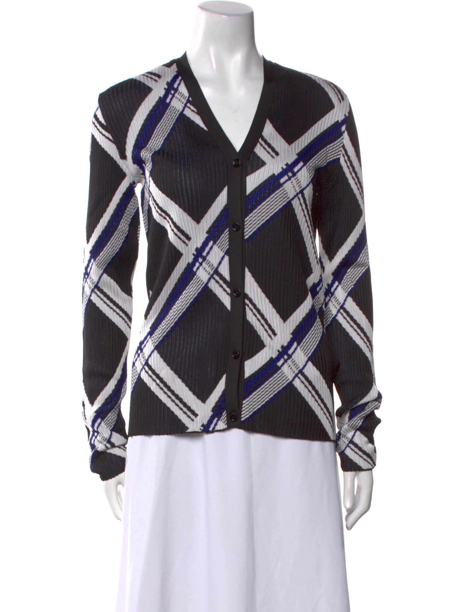 Burberry Silk Plaid Print Sweater w/ Tags