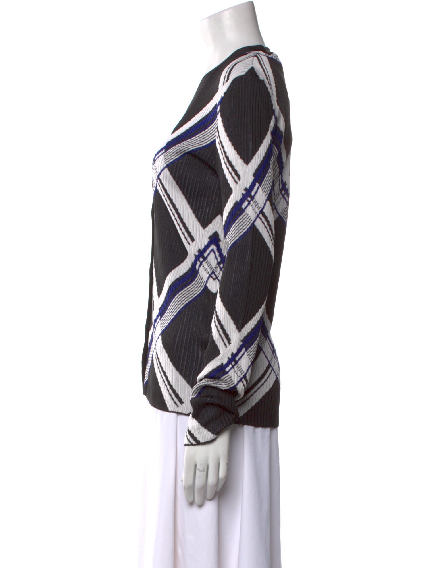 Burberry Silk Plaid Print Sweater w/ Tags