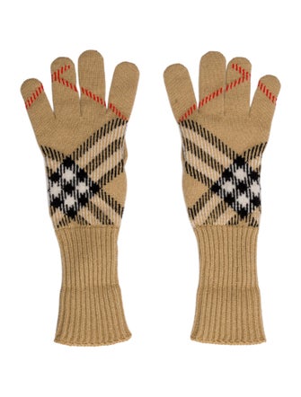 Burberry Knit Check Gloves