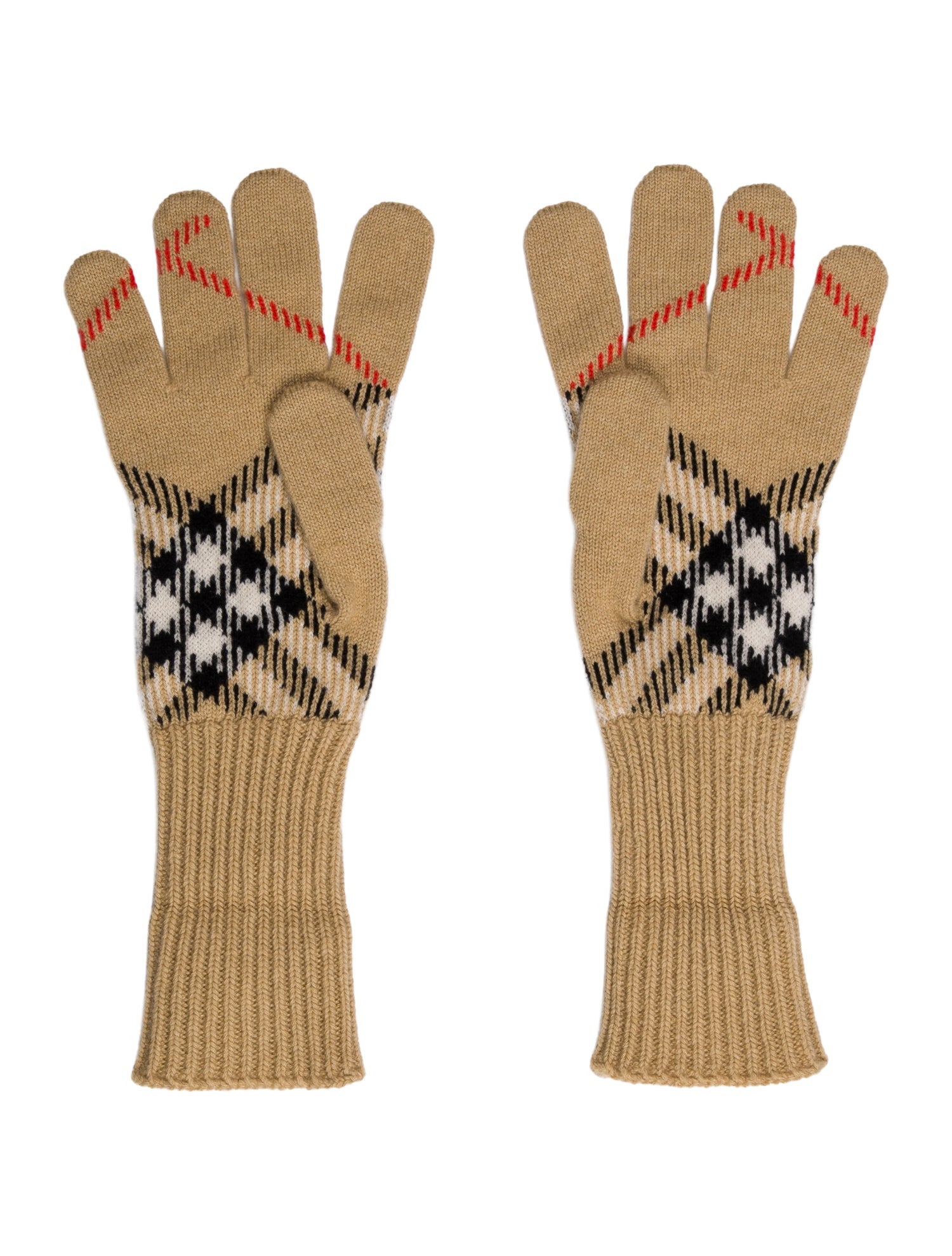 Burberry Knit Check Gloves
