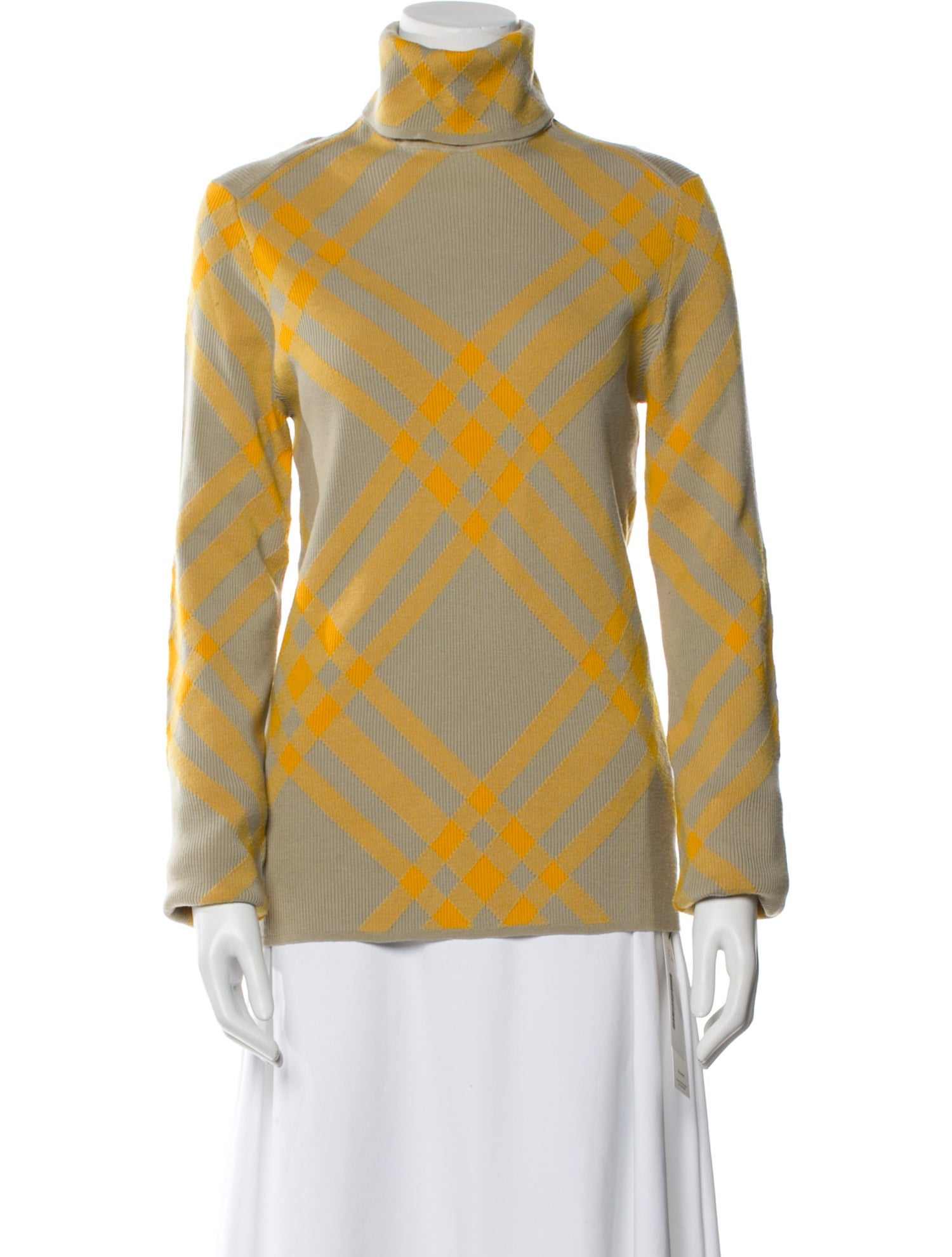 Burberry Wool Plaid Print Sweater w/ Tags