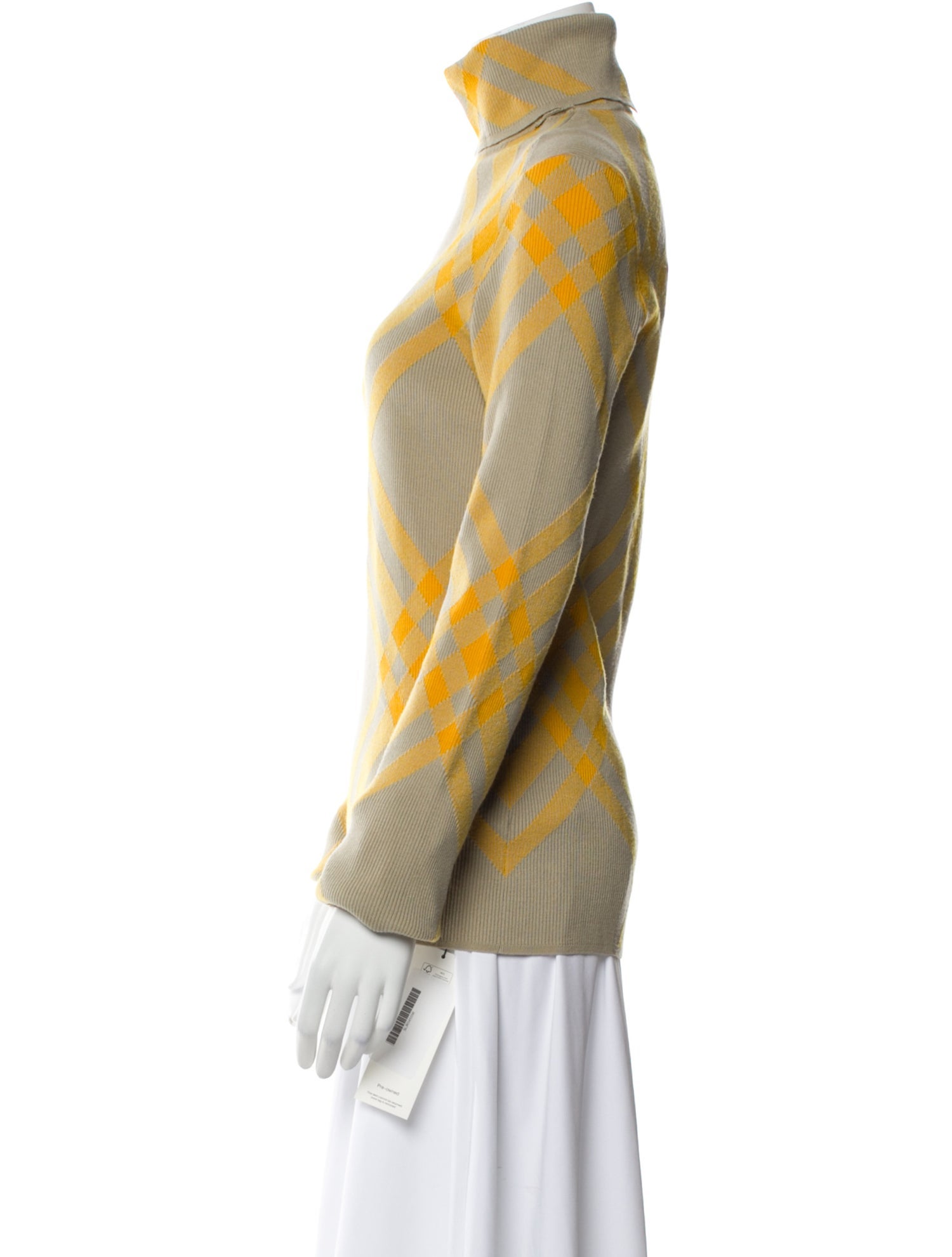 Burberry Wool Plaid Print Sweater w/ Tags