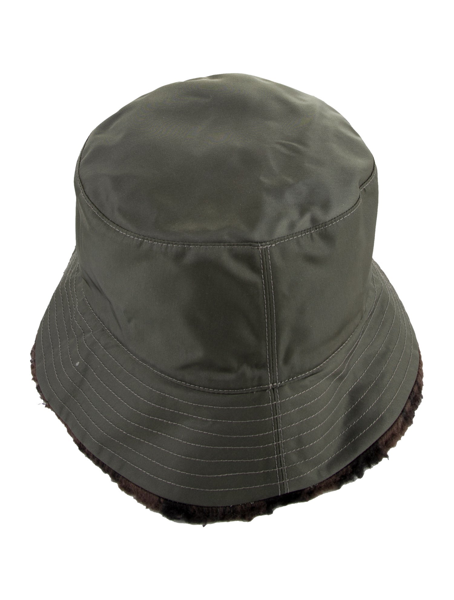 Burberry Green Pattern Printed Nylon Bucket Hat