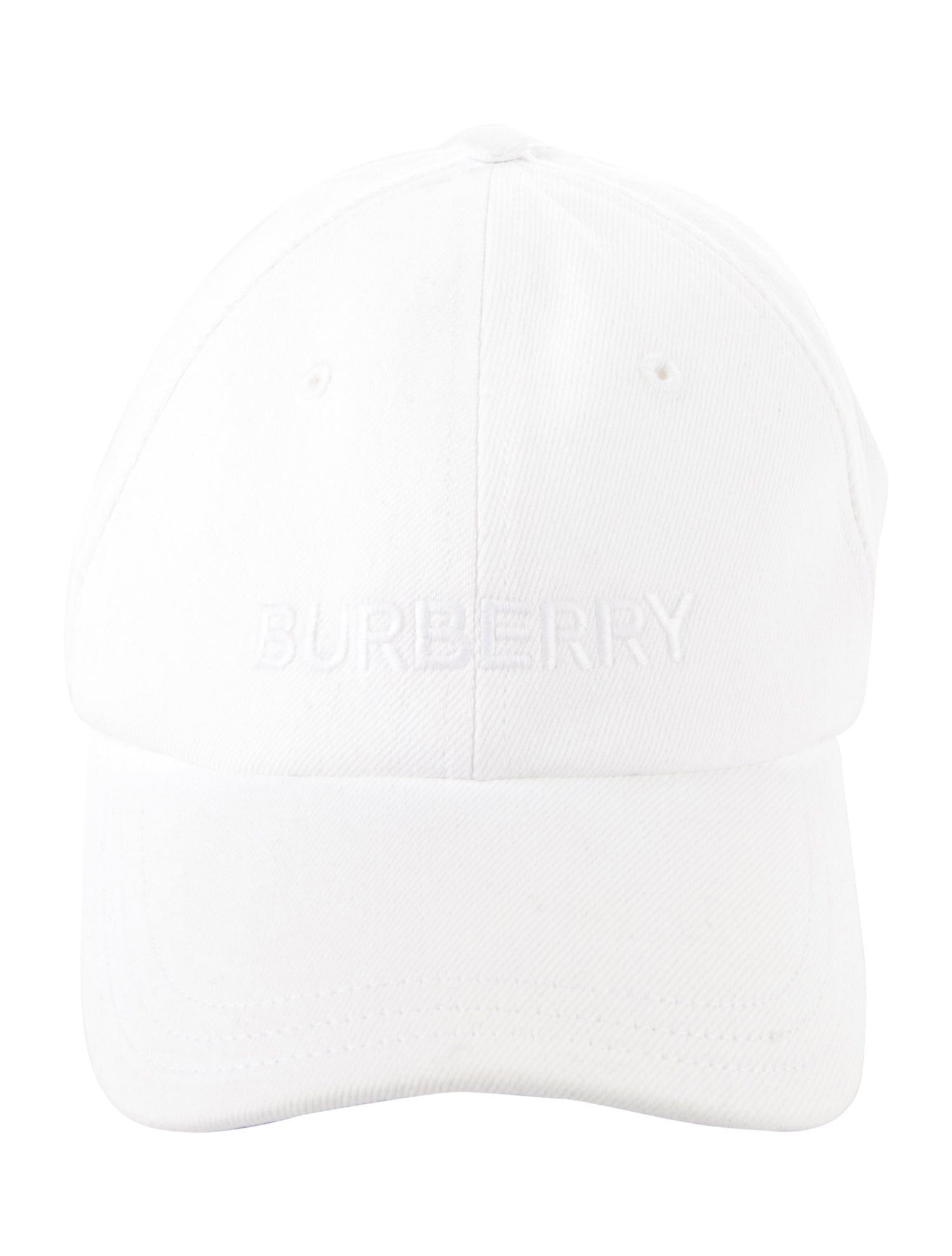 Burberry White Pattern Printed Cotton Baseball Cap