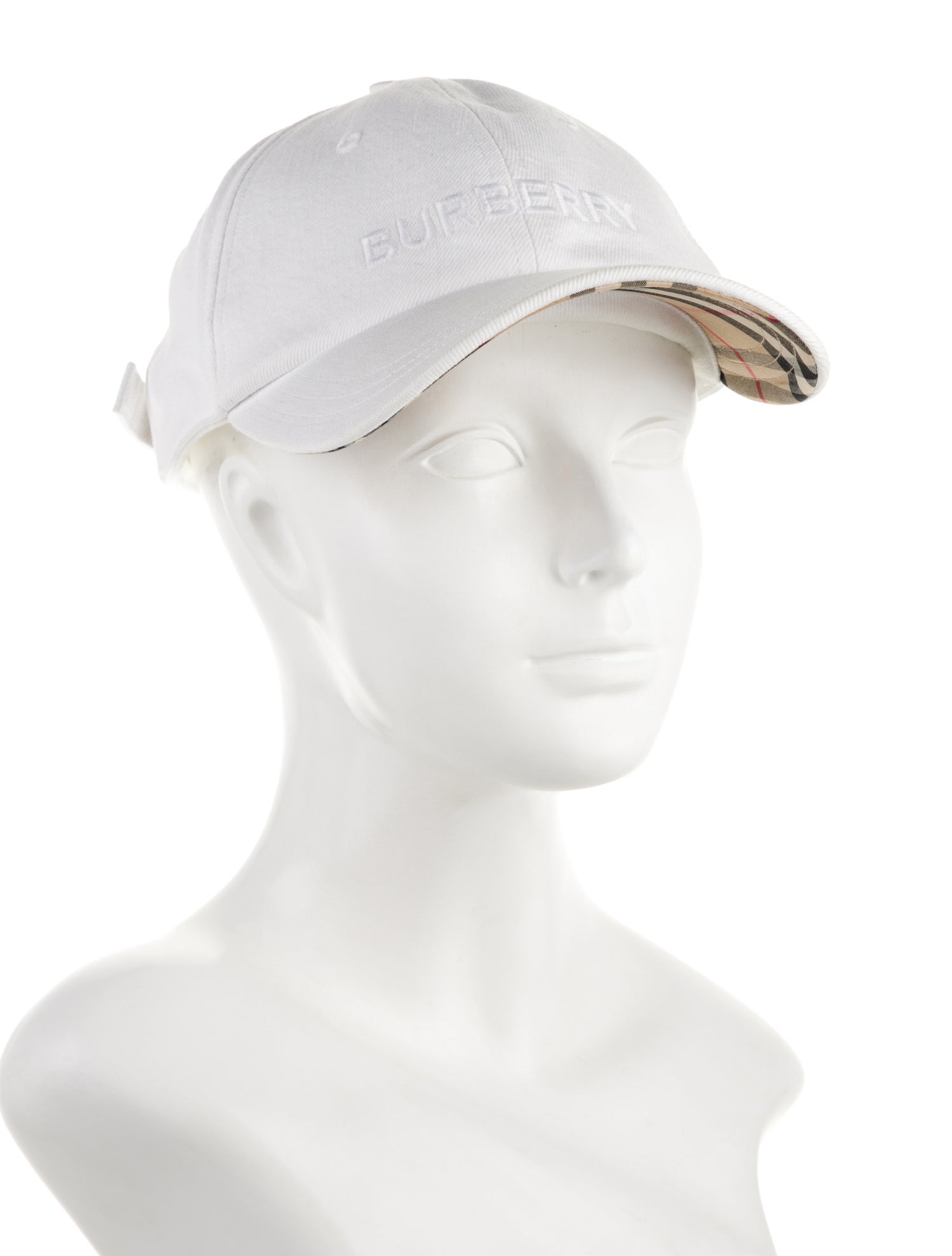 Burberry White Pattern Printed Cotton Baseball Cap