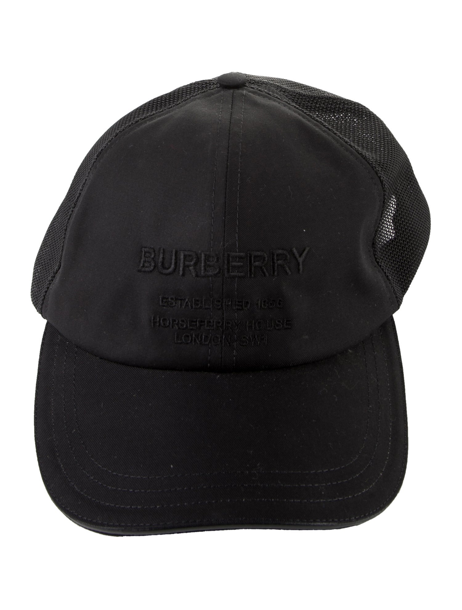 Burberry Black Pattern Printed Embroidered Baseball Cap
