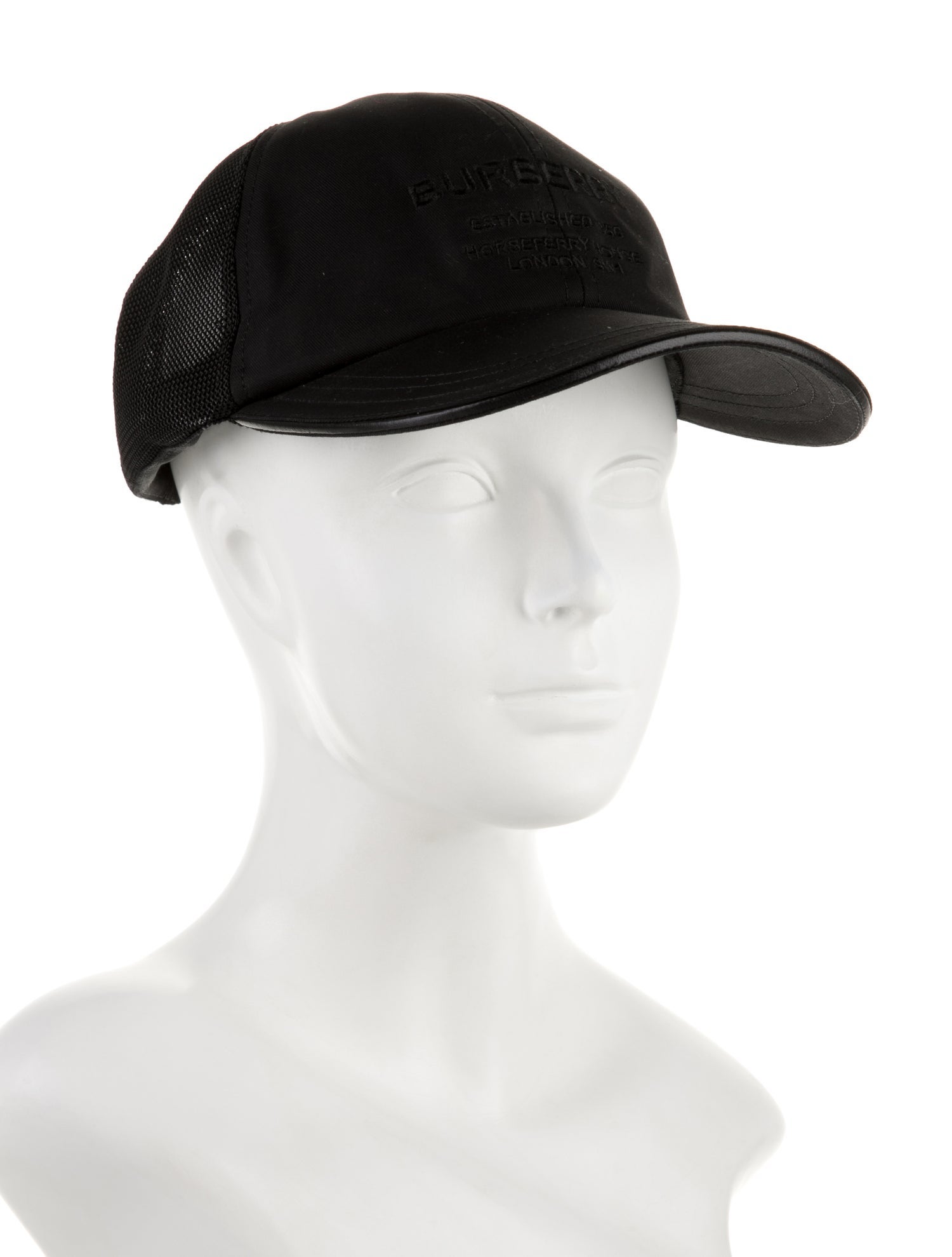 Burberry Black Pattern Printed Embroidered Baseball Cap