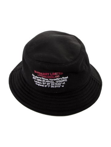 Burberry Hats Black Pattern Printed Cotton Bucket Hat