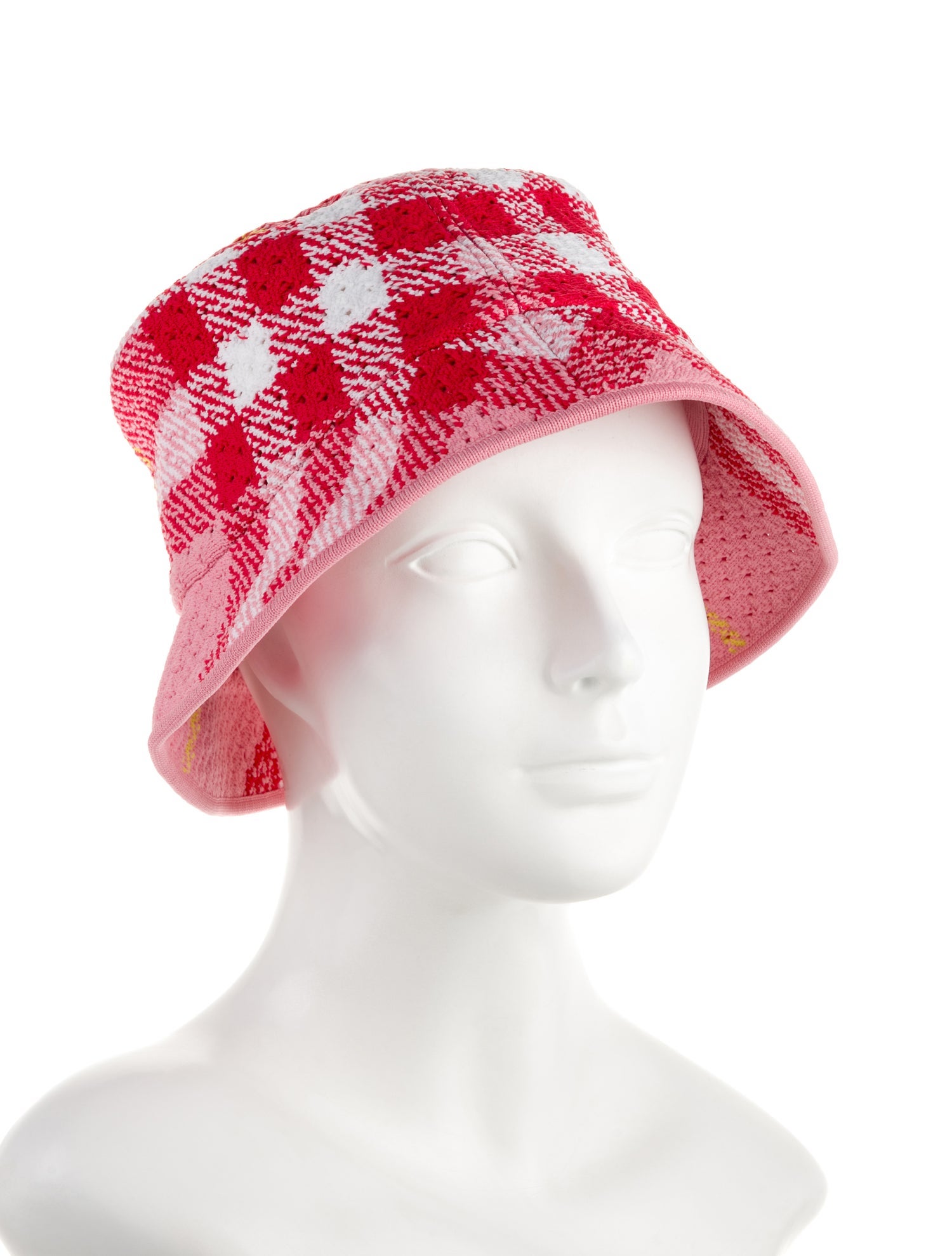 Burberry Pink Pattern Printed Chek Bucket Hat