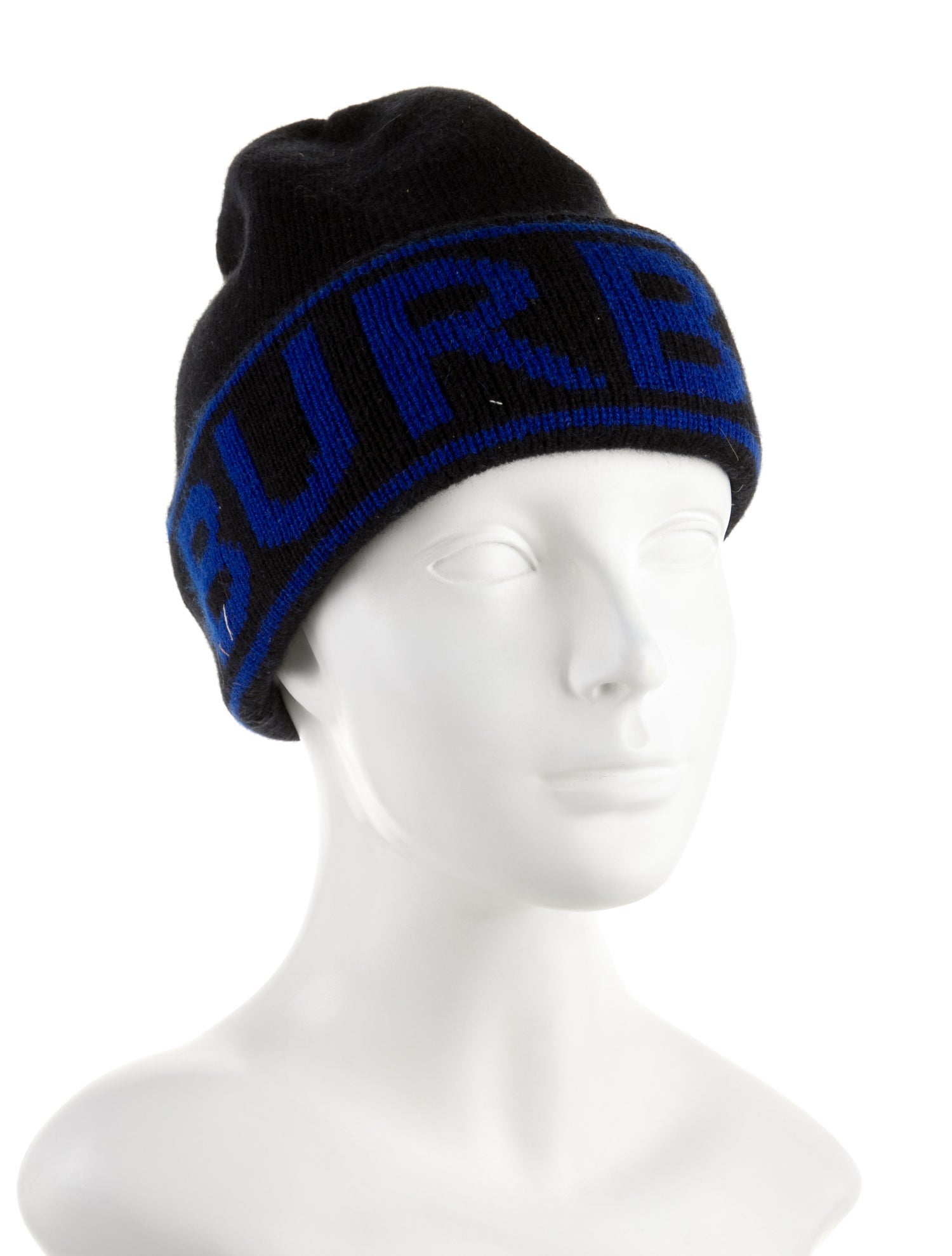 Burberry Black Pattern Printed Knitted Beanie
