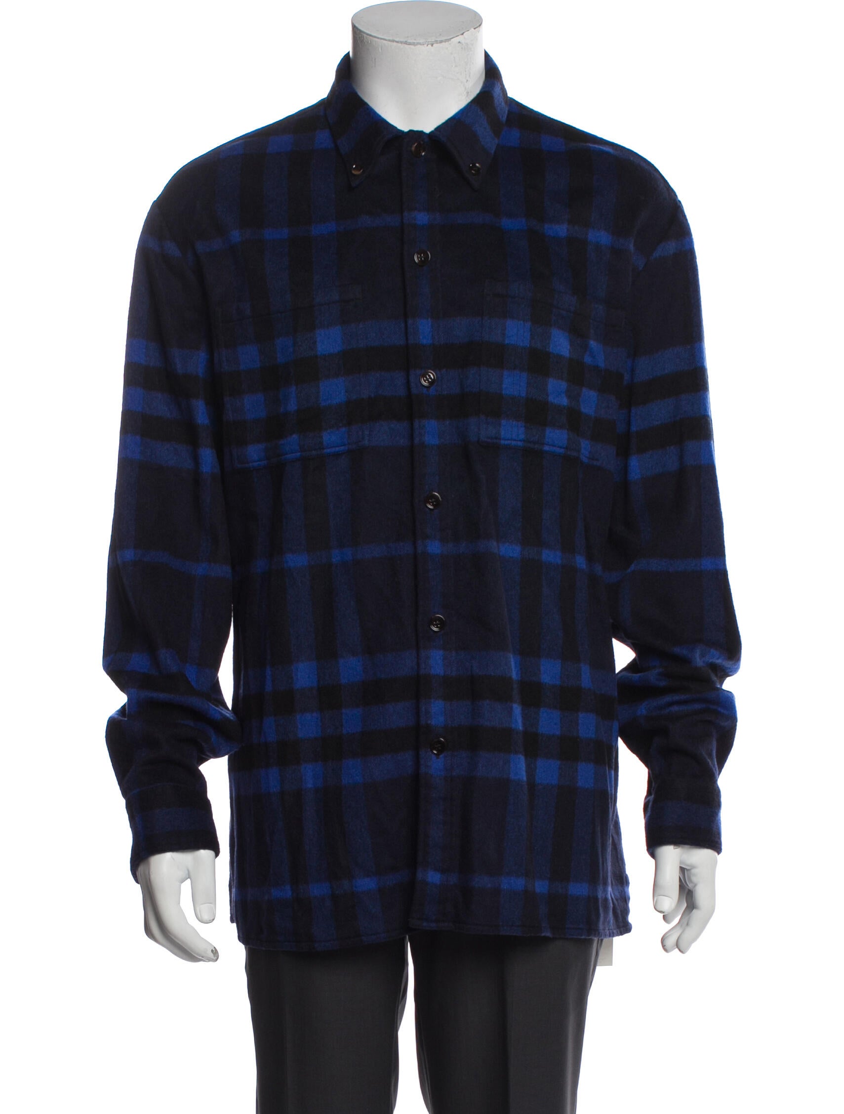 Burberry Cashmere Plaid Print Denim Jacket