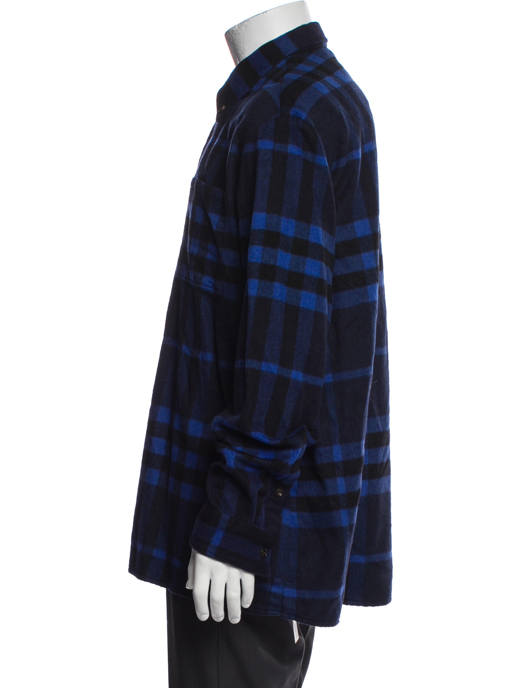 Burberry Cashmere Plaid Print Denim Jacket
