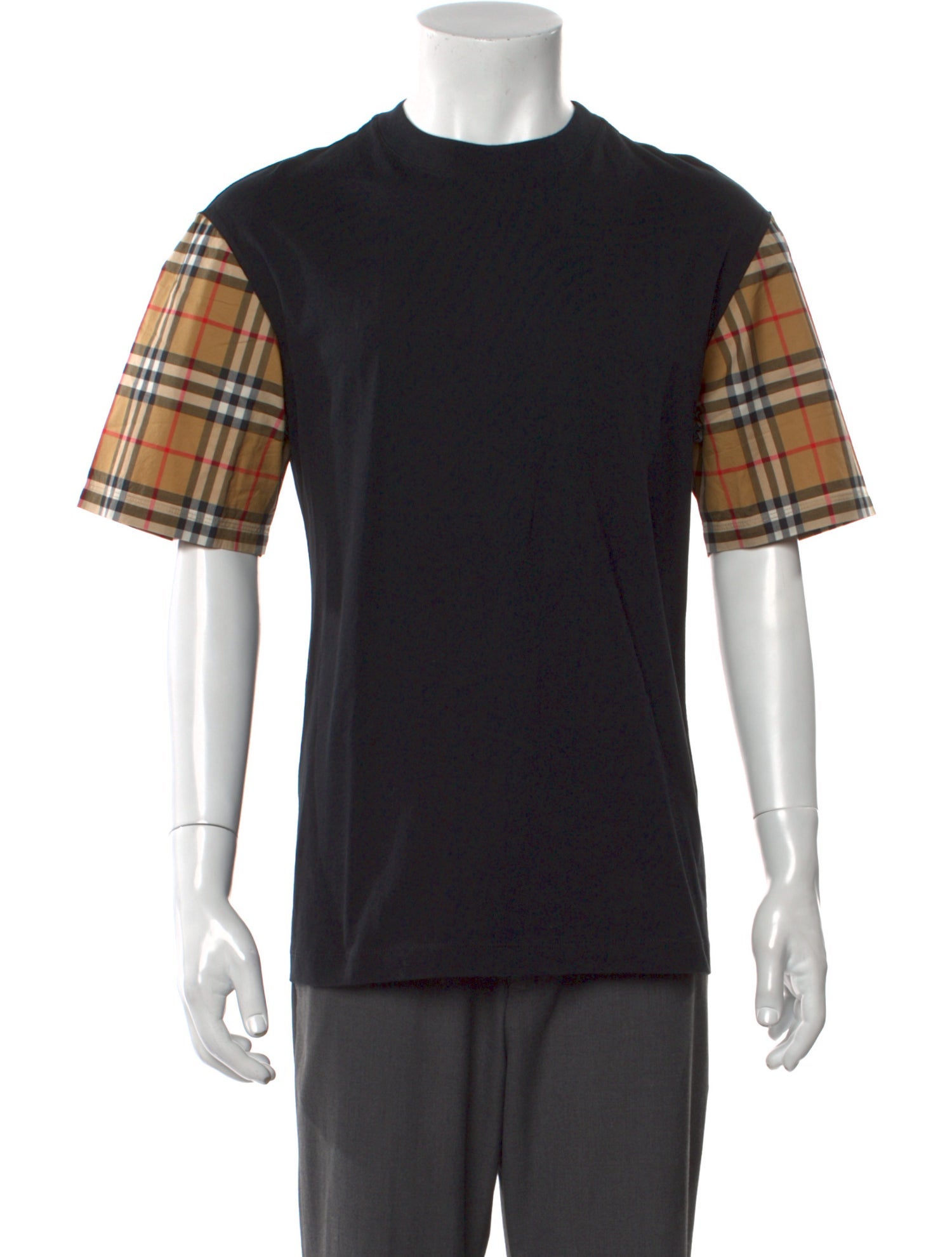 Burberry Plaid Print Crew Neck T-Shirt w/ Tags