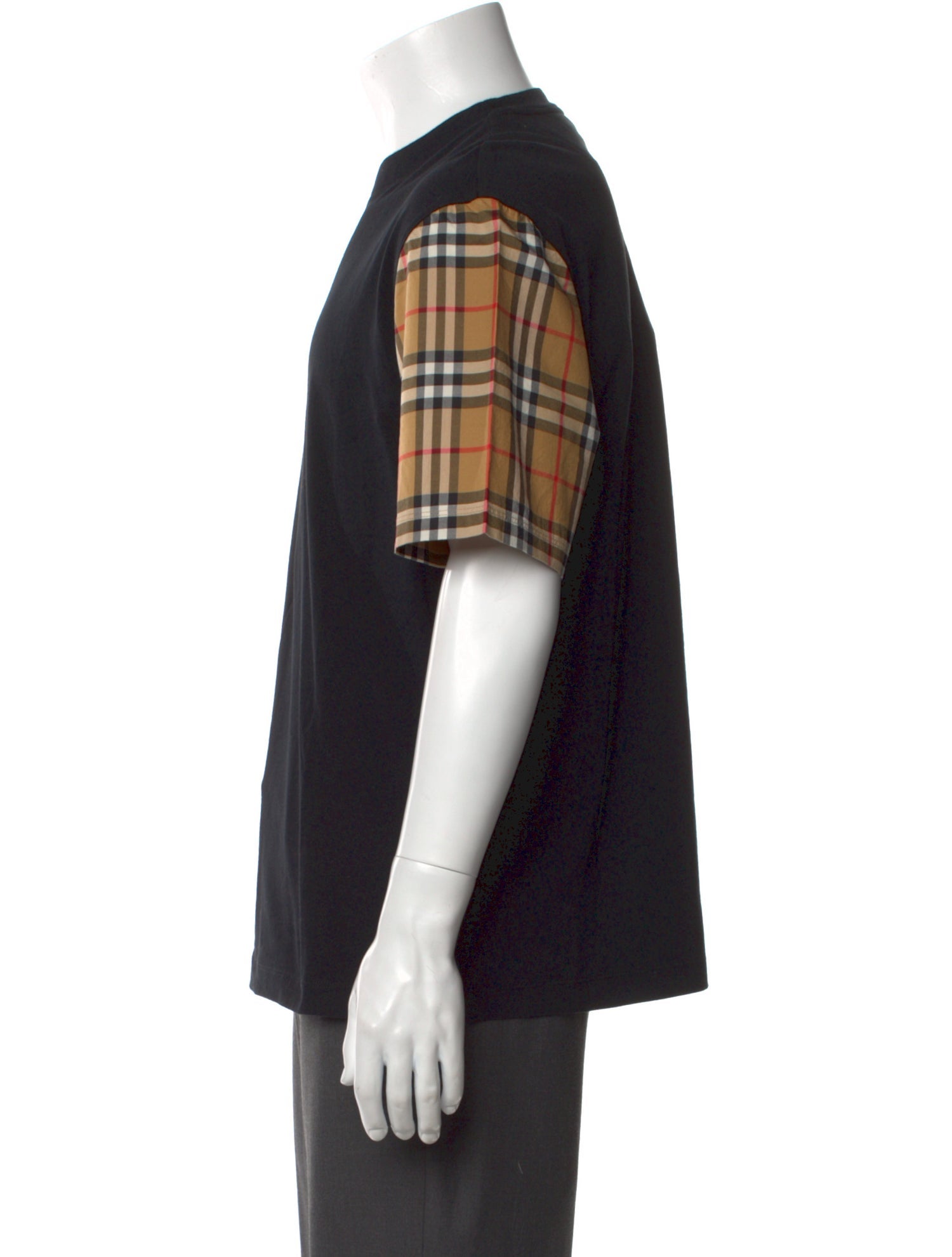 Burberry Plaid Print Crew Neck T-Shirt w/ Tags