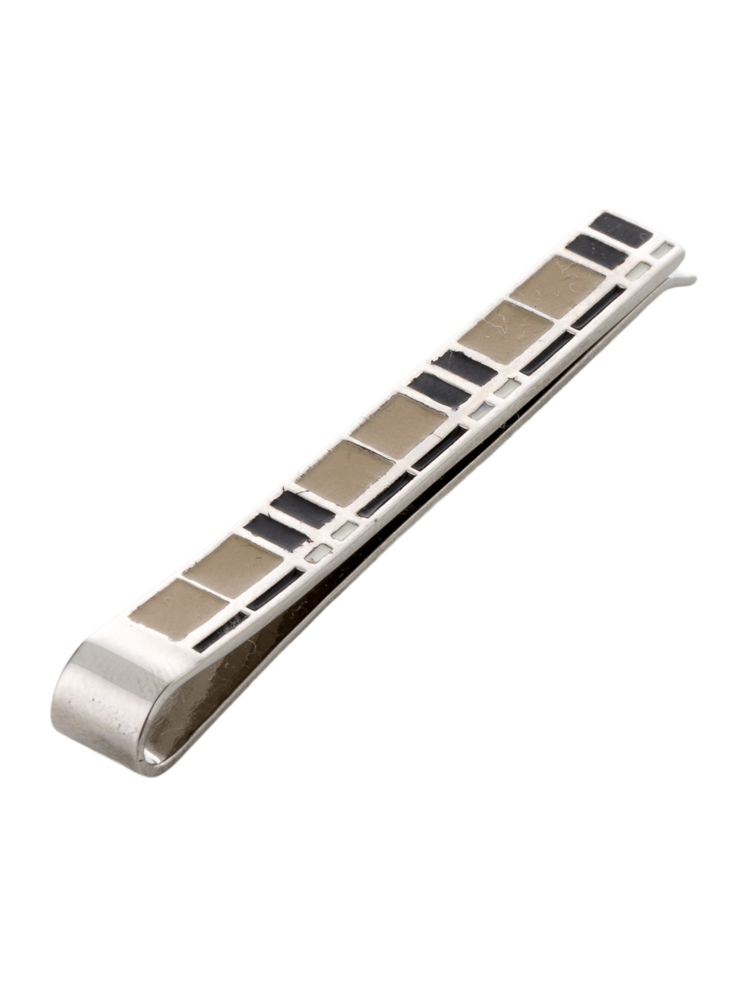Burberry Enamel Check Tie Bar