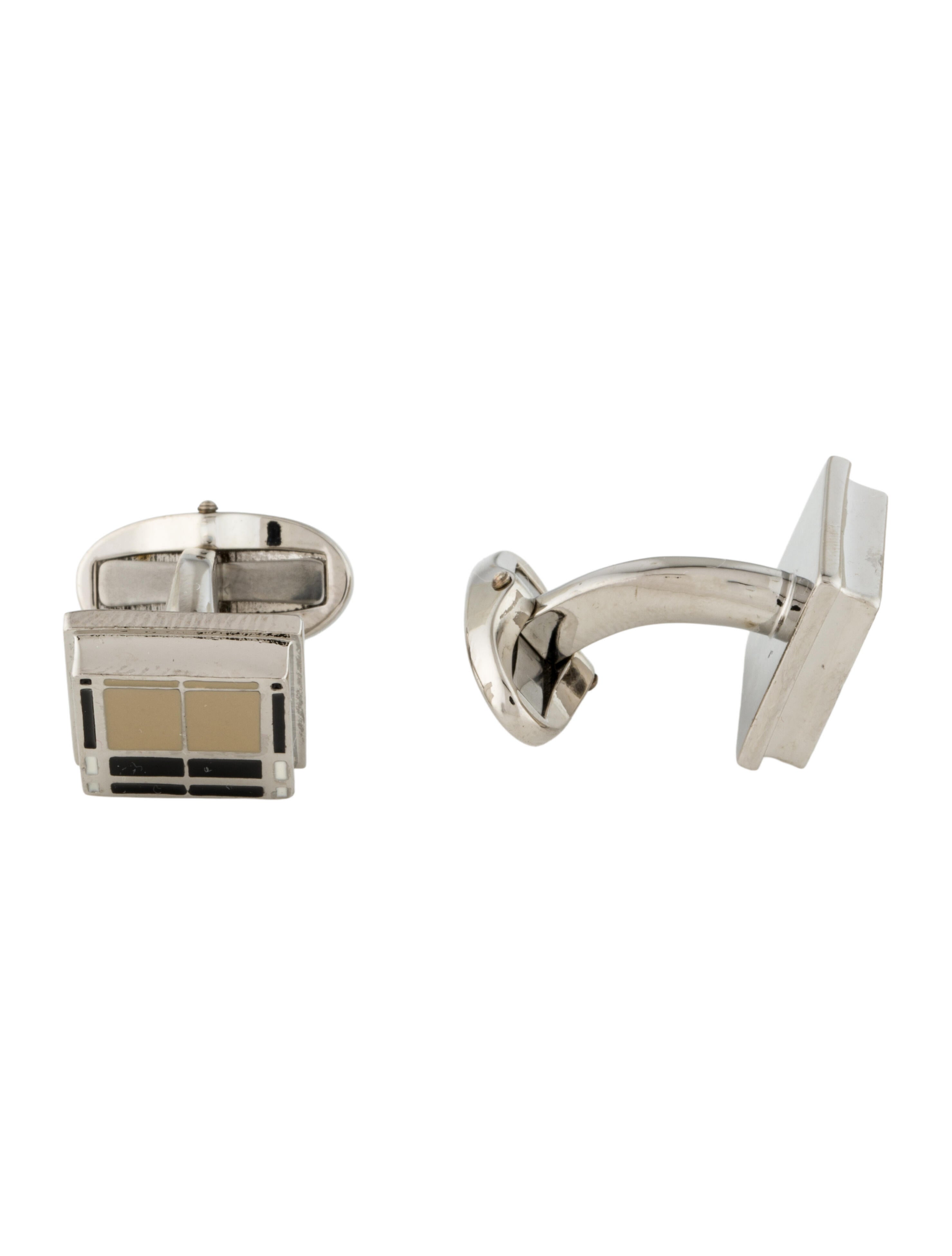 Burberry Enamel Check Squared Cufflinks