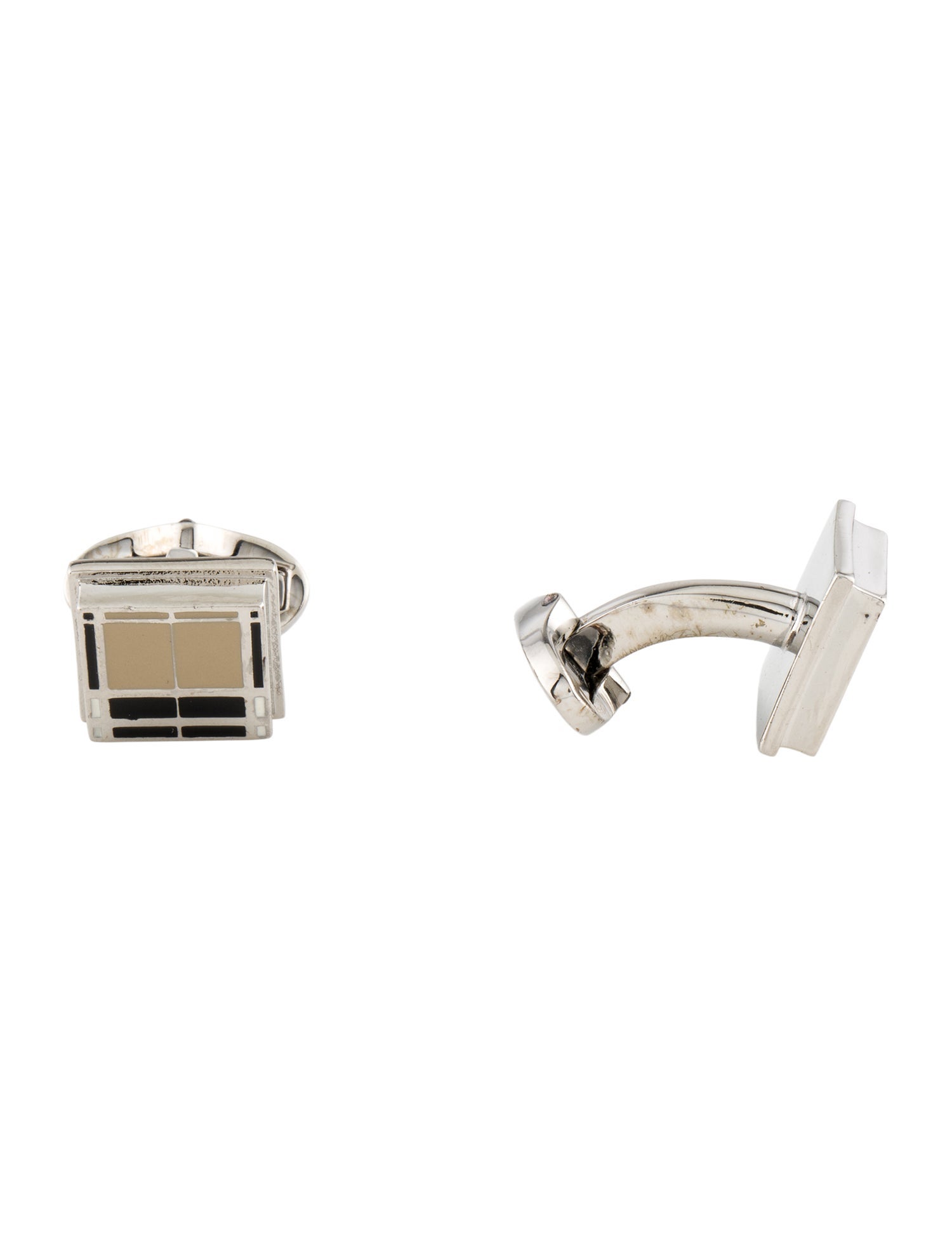 Burberry Enamel Check Squared Cufflinks