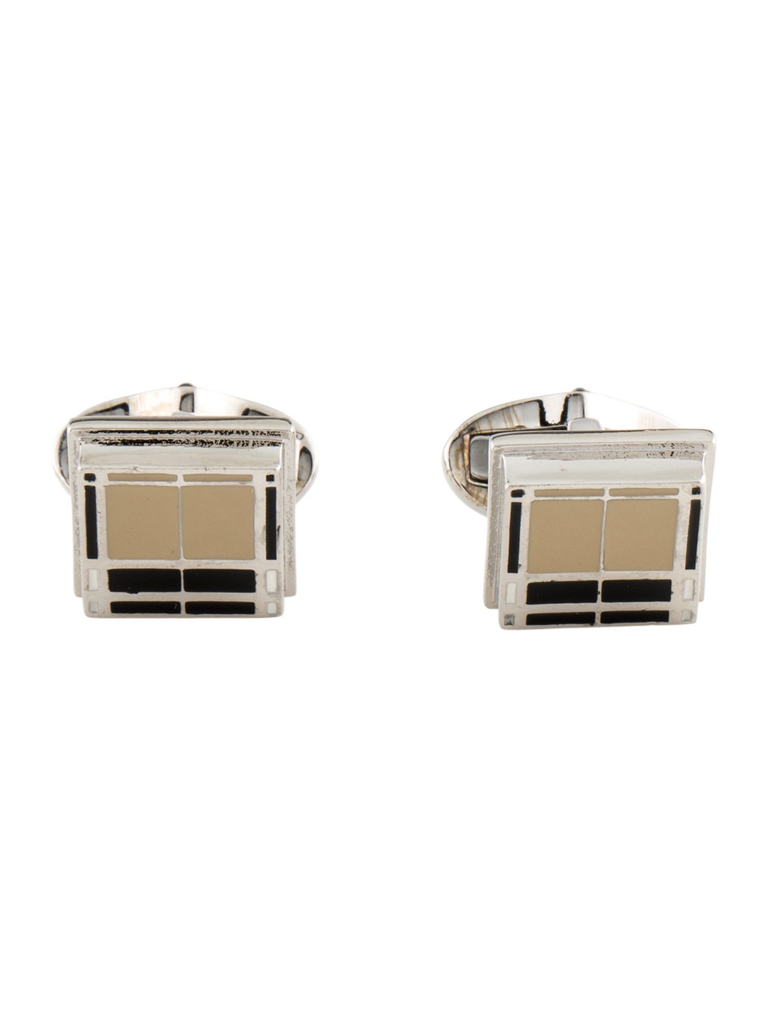 Burberry Enamel Check Squared Cufflinks