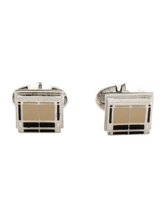 Burberry Enamel Check Squared Cufflinks