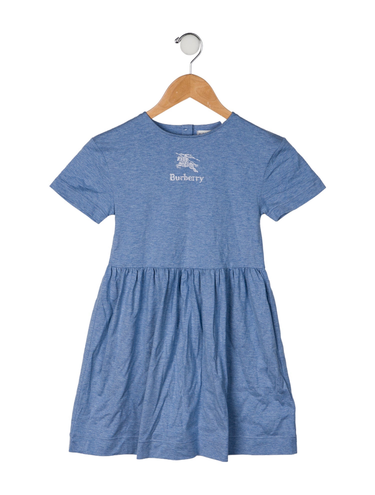 Burberry Girls' Logo Embroidered Short Sleeve Casual Dress