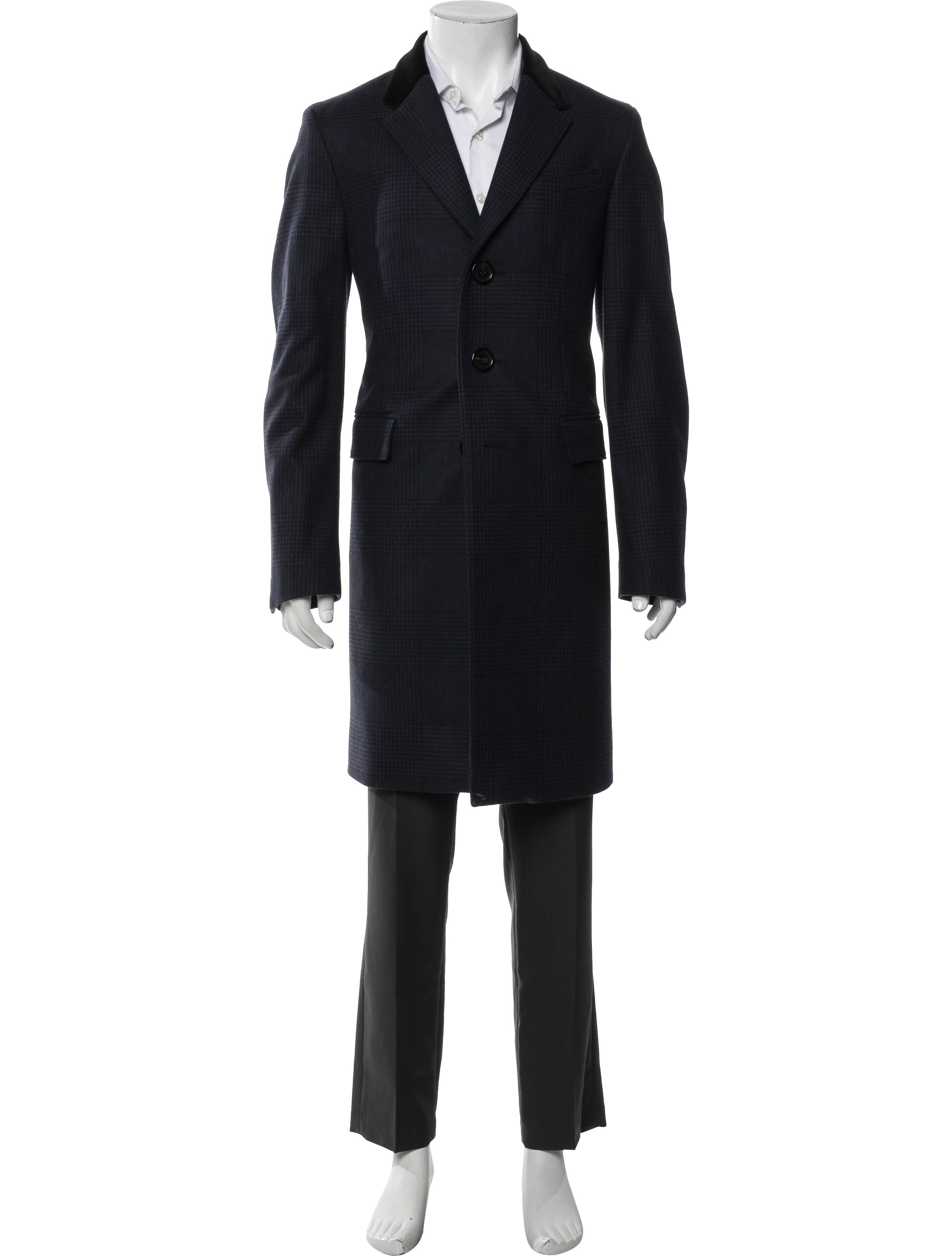 Burberry Abstract Check Virgin Wool Overcoat