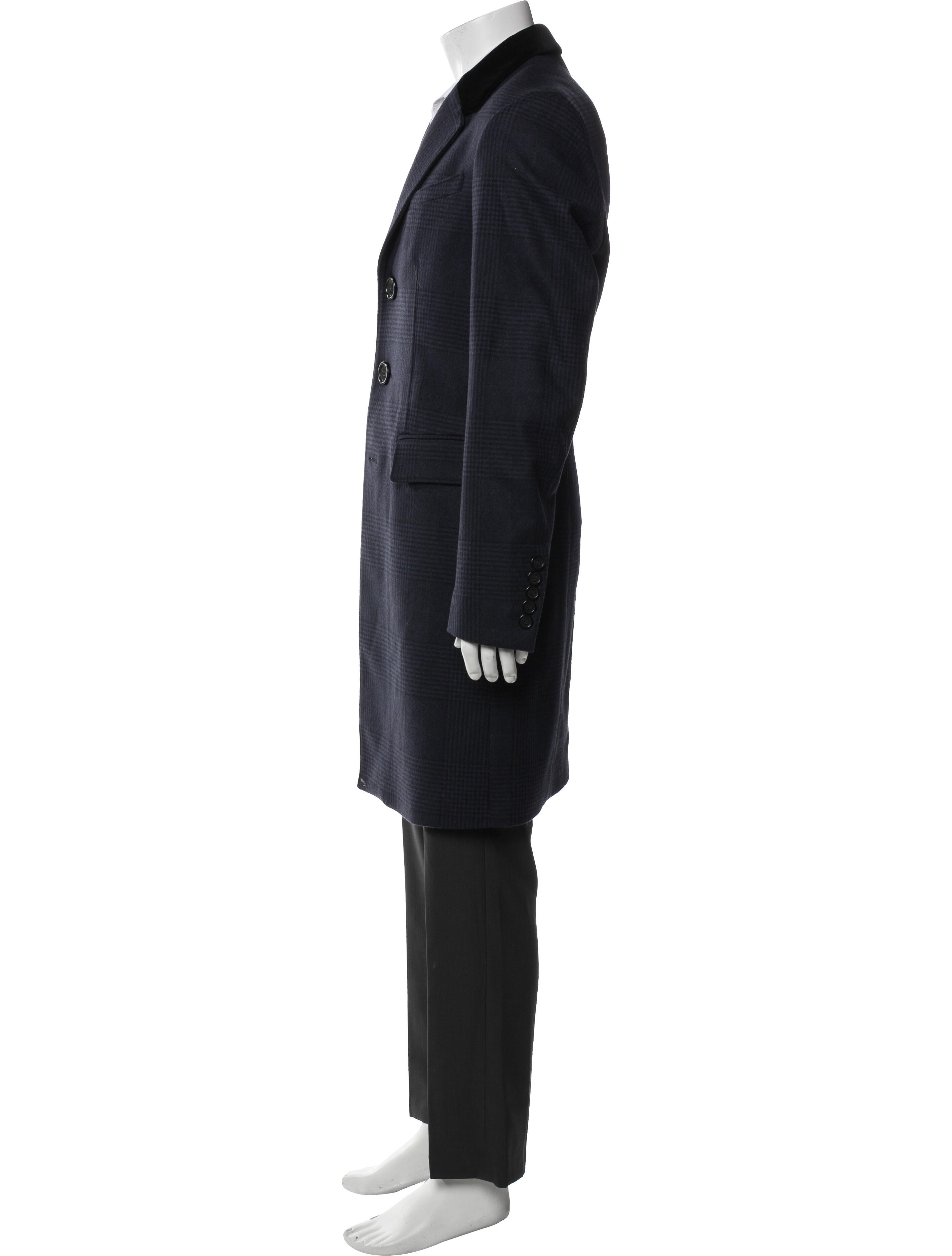 Burberry Abstract Check Virgin Wool Overcoat