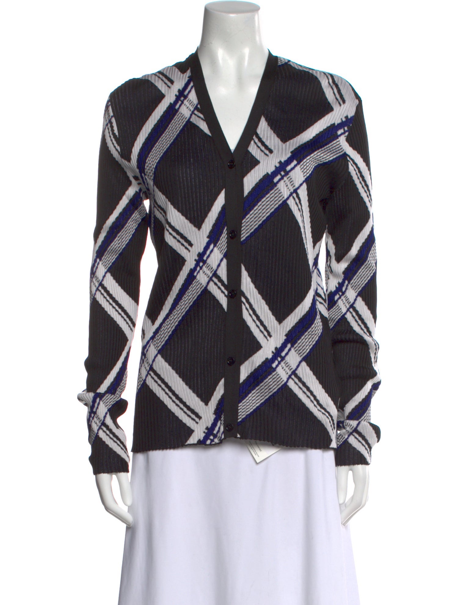 Burberry Silk Plaid Print Sweater w/ Tags