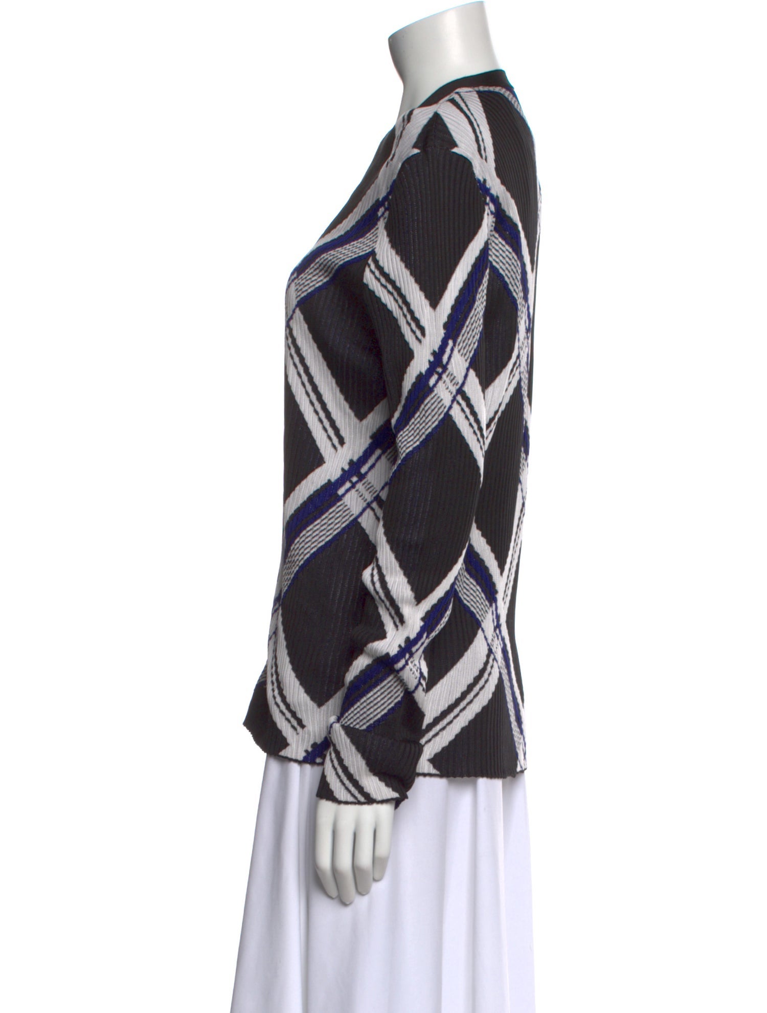 Burberry Silk Plaid Print Sweater w/ Tags