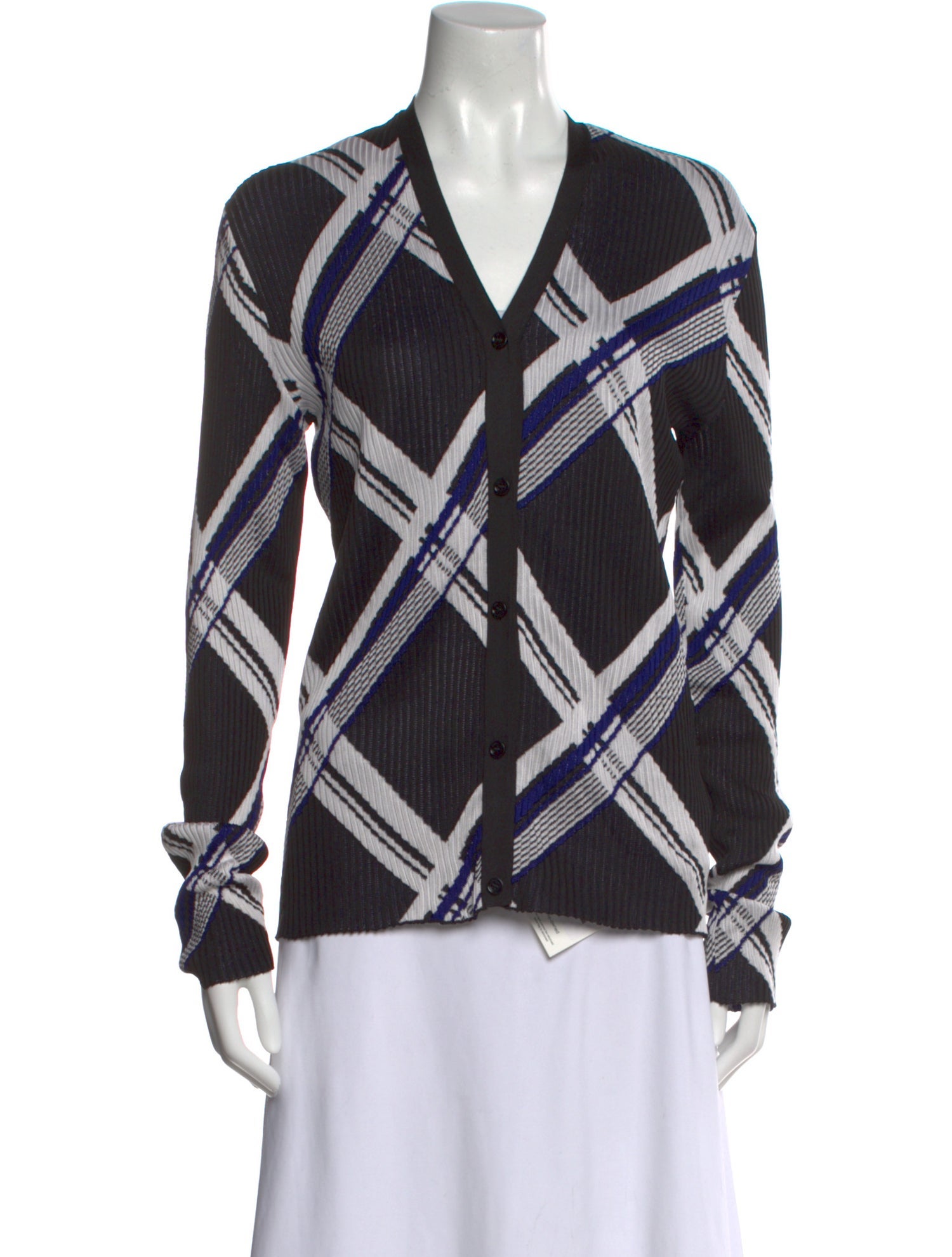 Burberry Silk Plaid Print Sweater w/ Tags