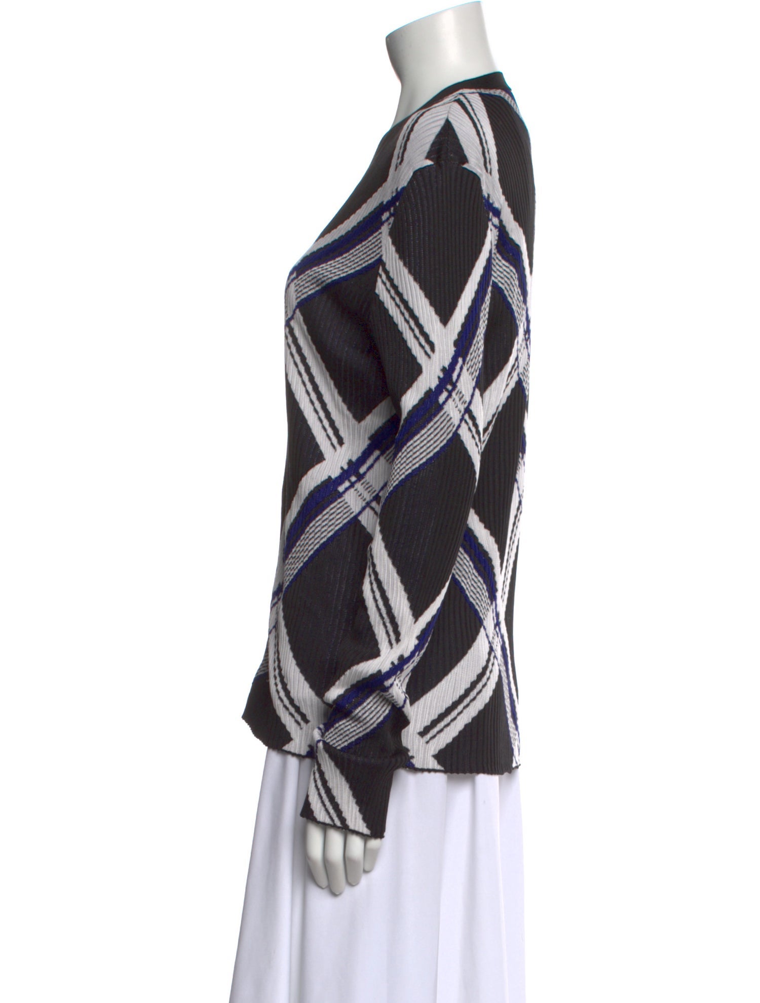 Burberry Silk Plaid Print Sweater w/ Tags